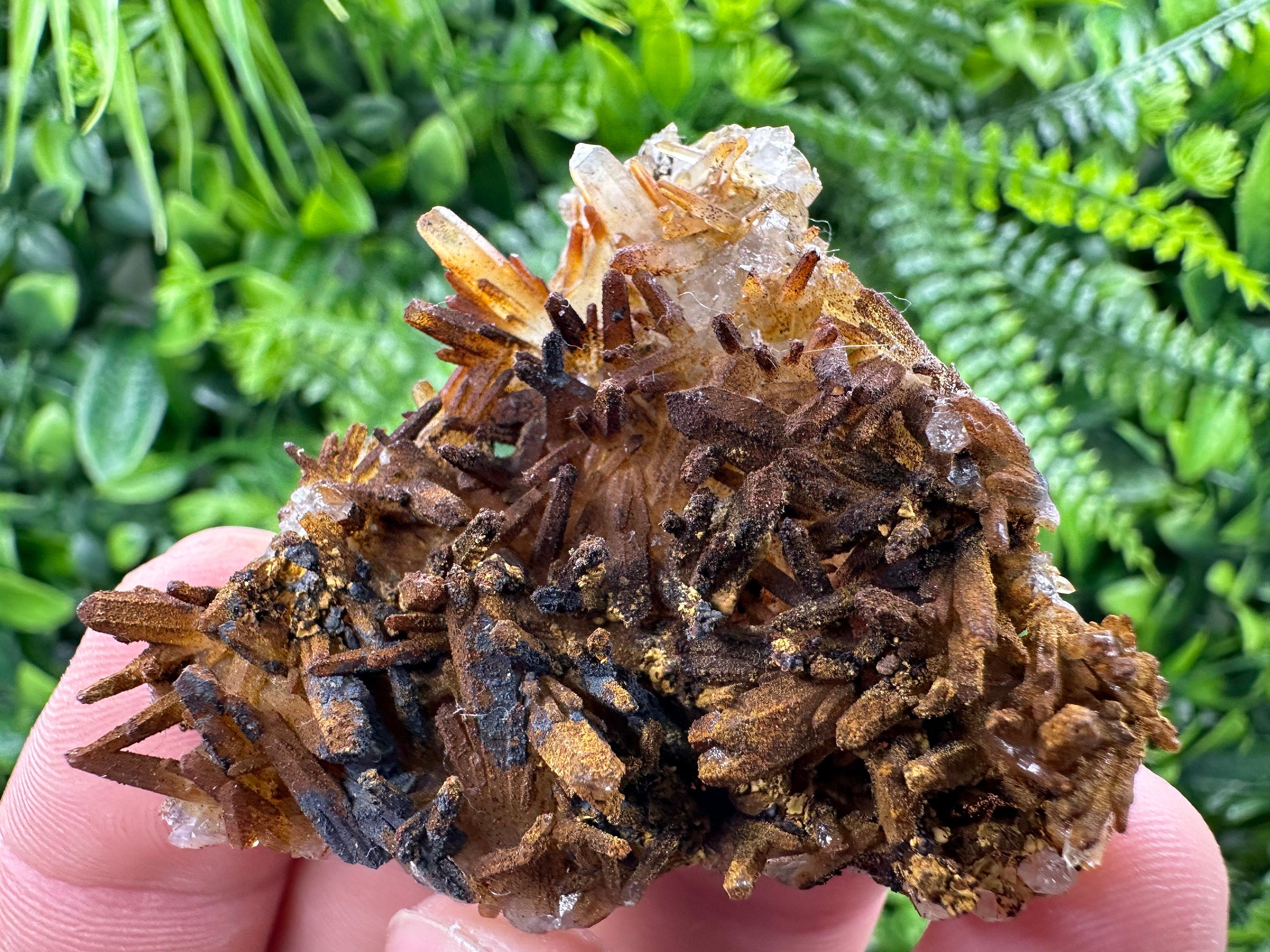 Iron Oxide Limonite Quartz Crystal Cluster, Mineral Specimen