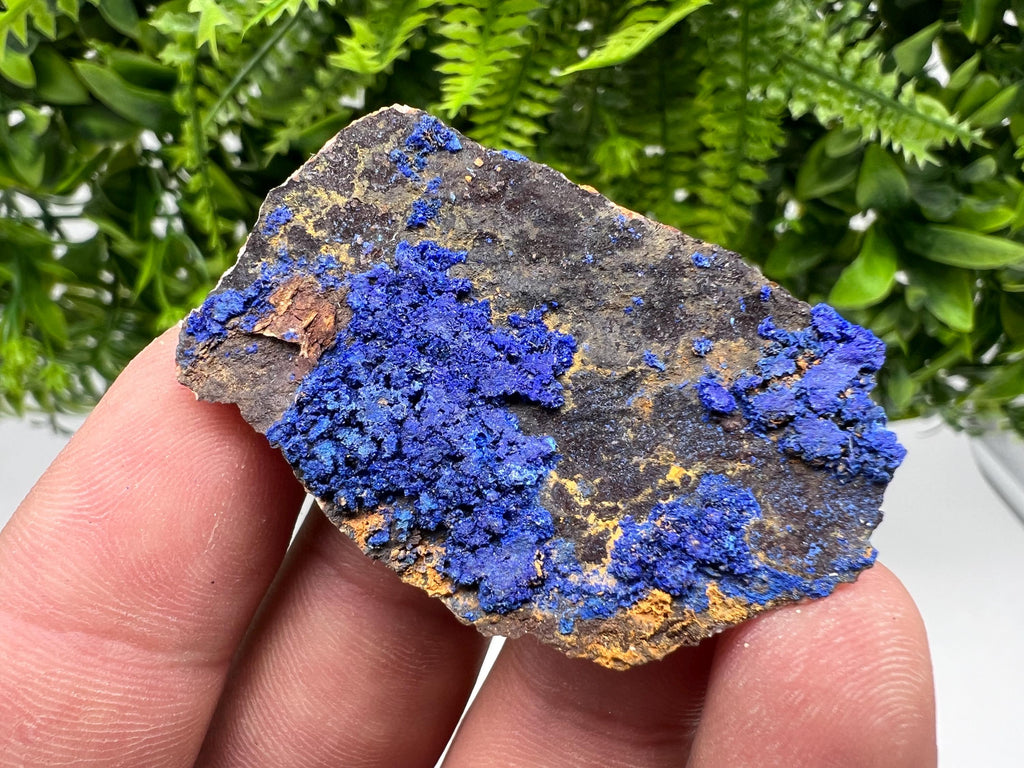 Moroccan Azurite & Malachite Mineral Specimen: Blue Crystal Decor