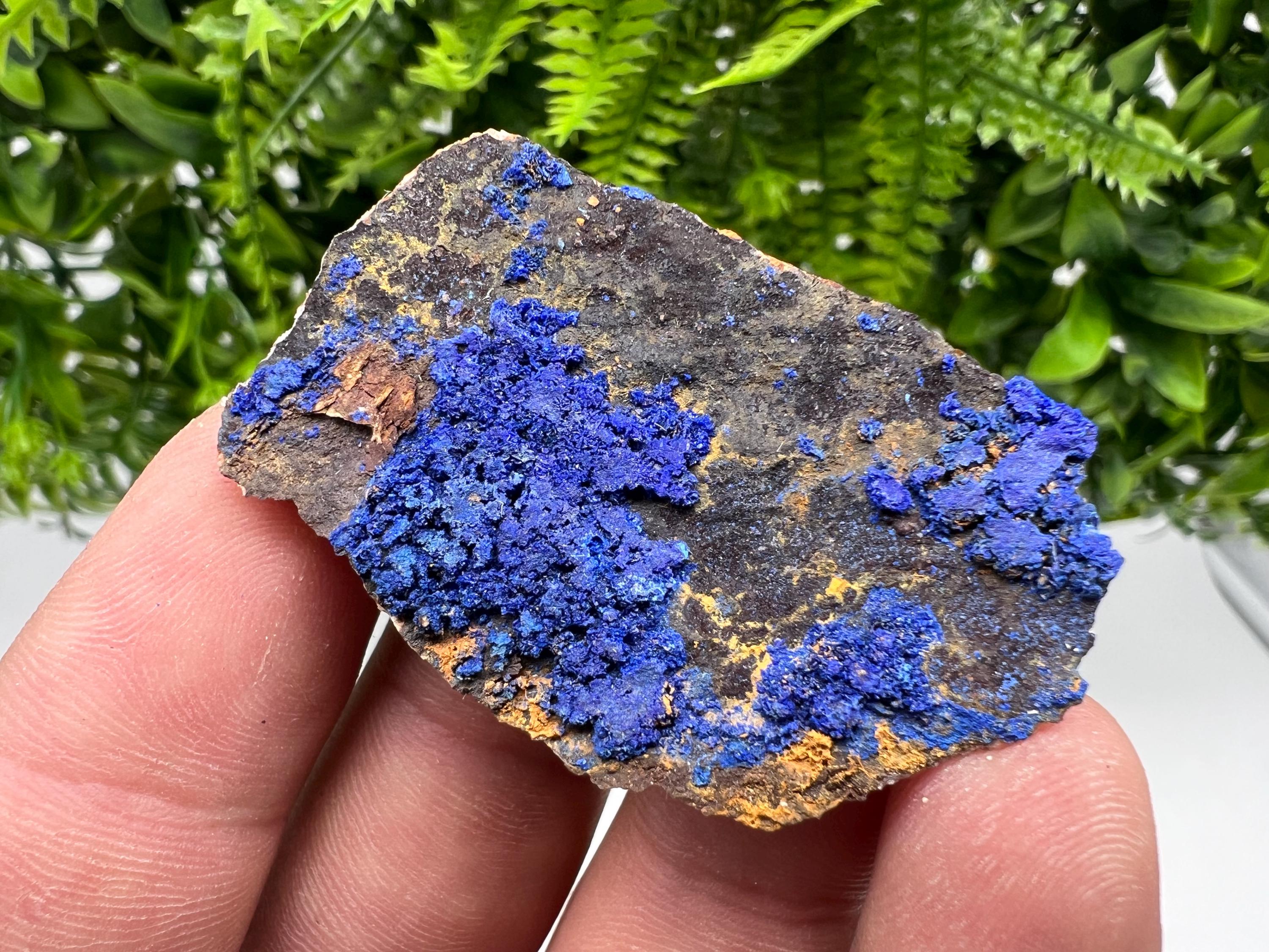 Moroccan Azurite & Malachite Mineral Specimen: Blue Crystal Decor