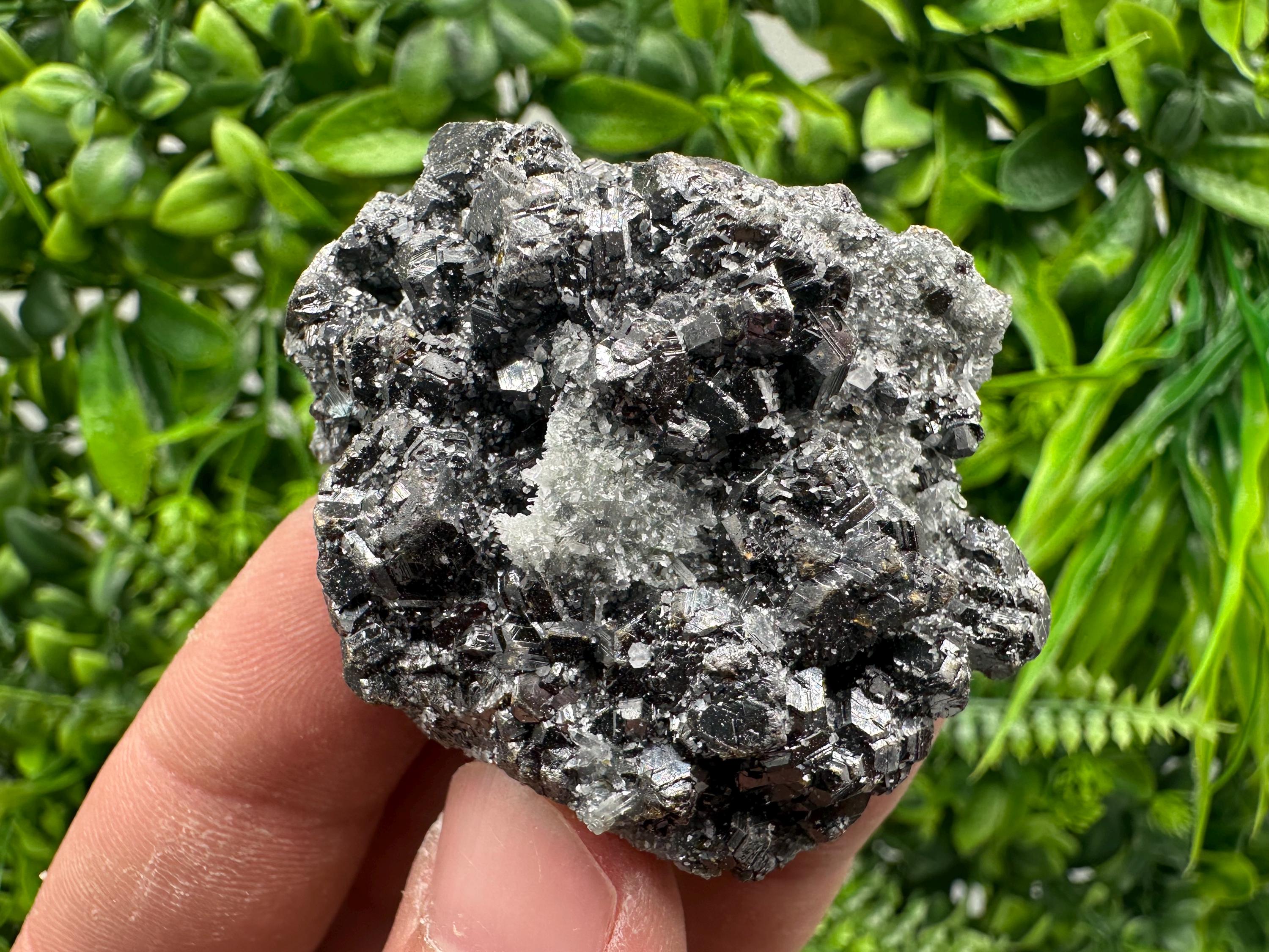 Sphalerite on Green Quartz, Madan Bulgaria Mineral Specimen