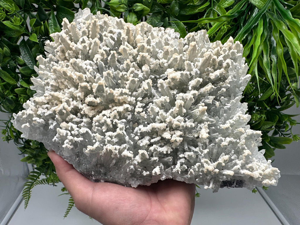 Quartz with Calcite Cluster: Krushev Dol Mine, Bulgaria