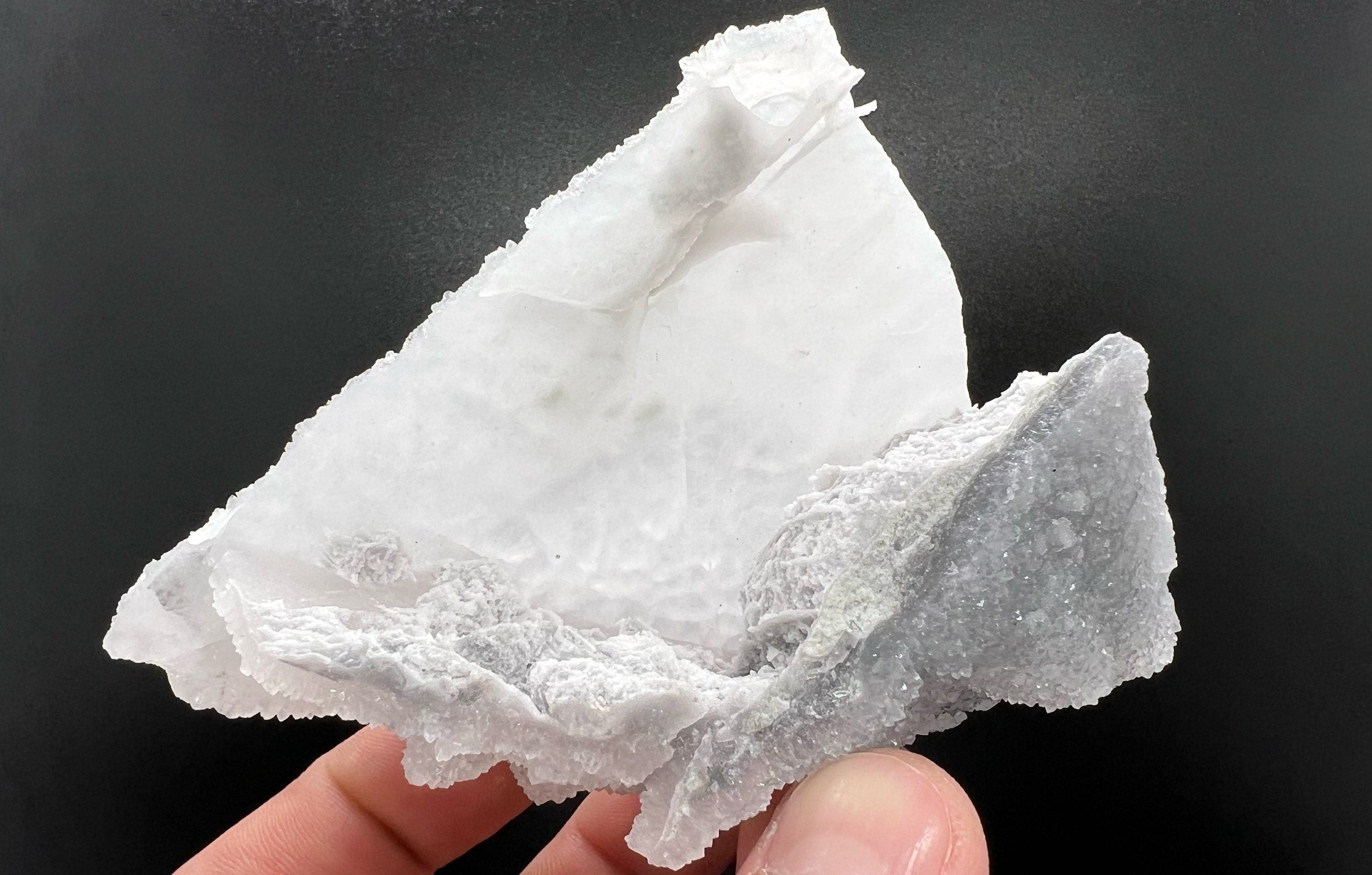 Quartz Chalcedony with Chlorite Inclusions: Deep Blue Mineral Stone