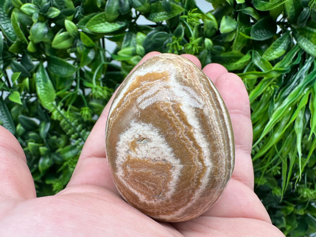 Polished Aragonite Stone Egg: Handmade Home Decor, Healing Crystal
