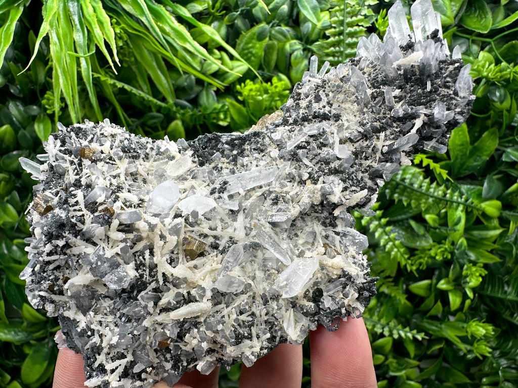 Calcite Pyrite Quartz Cluster: Chlorite Minerals, Bulgaria