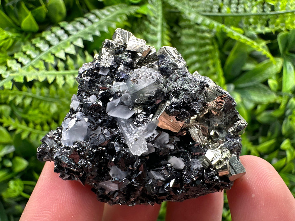 Pyrite Sphalerite Quartz Calcite Mineral Specimen: Borieva Mine, Bulgaria