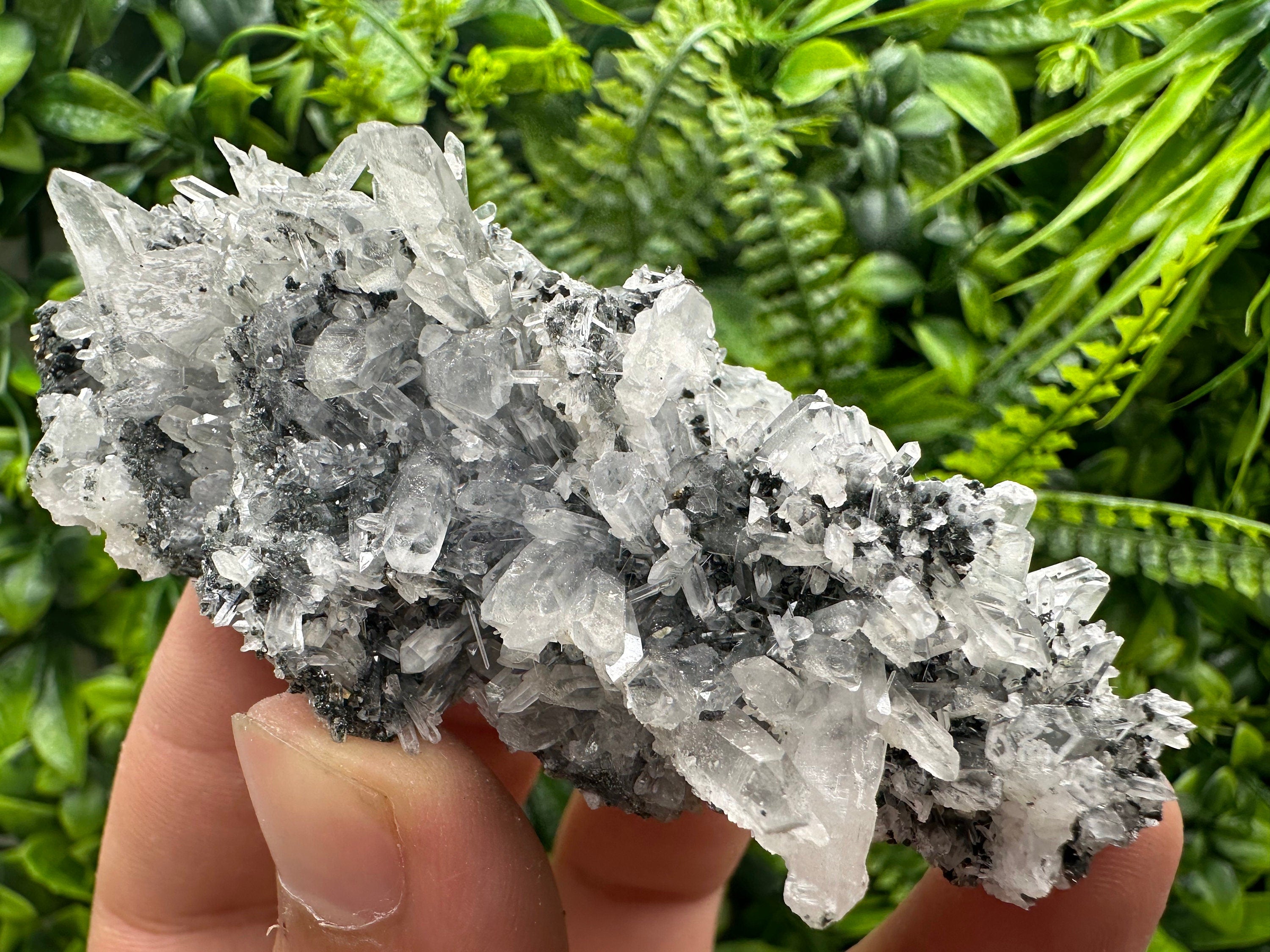 Quartz with Calcite and Chlorite: Natural Crystal Souvenir