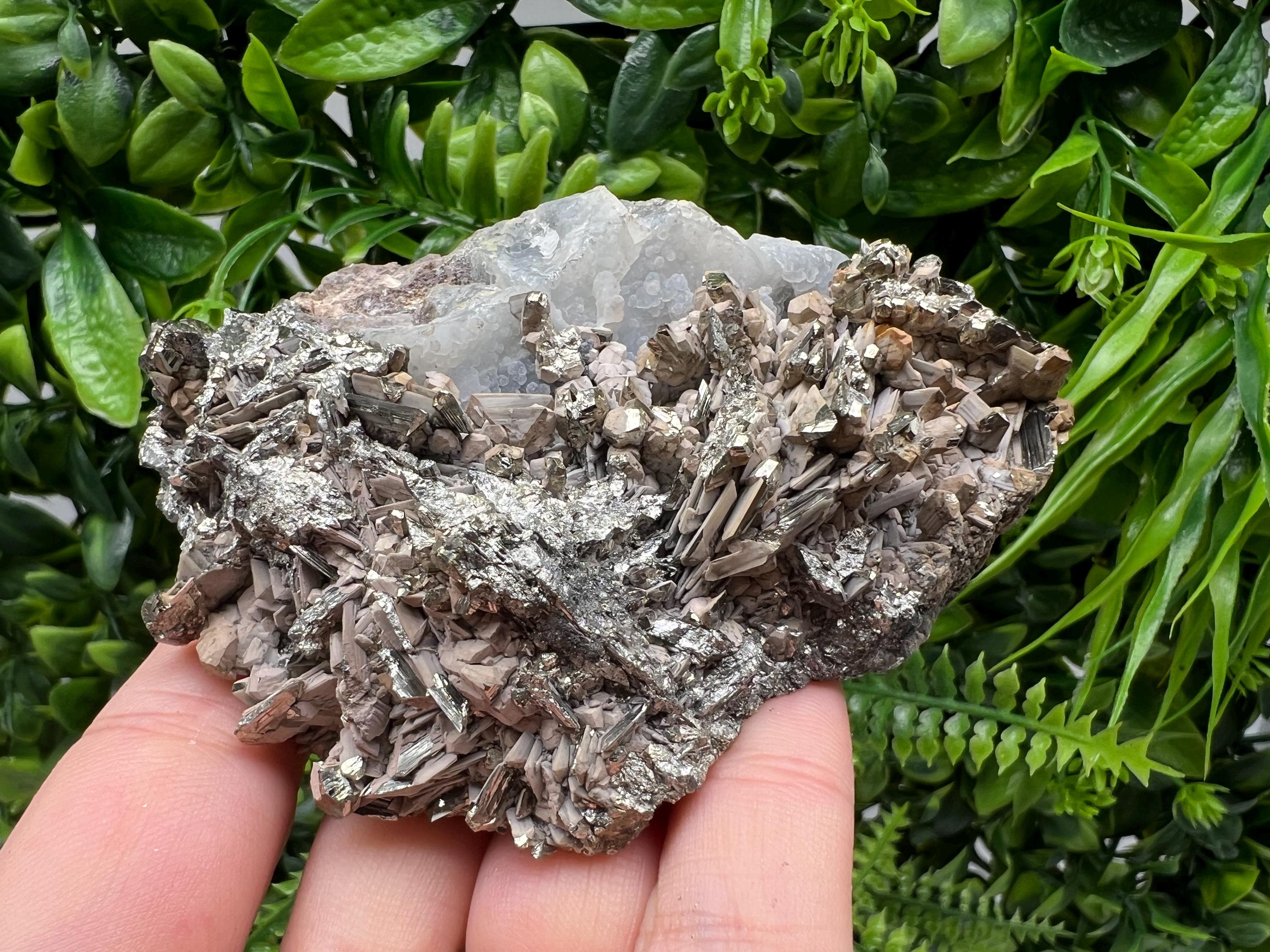 Pyrite on Chalcedony Specimen: Djurcovo Mine, Bulgaria