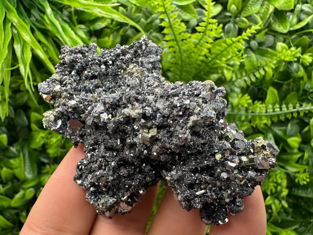 Pyrite on Sphalerite & Quartz, Borieva Mine Mineral Specimen