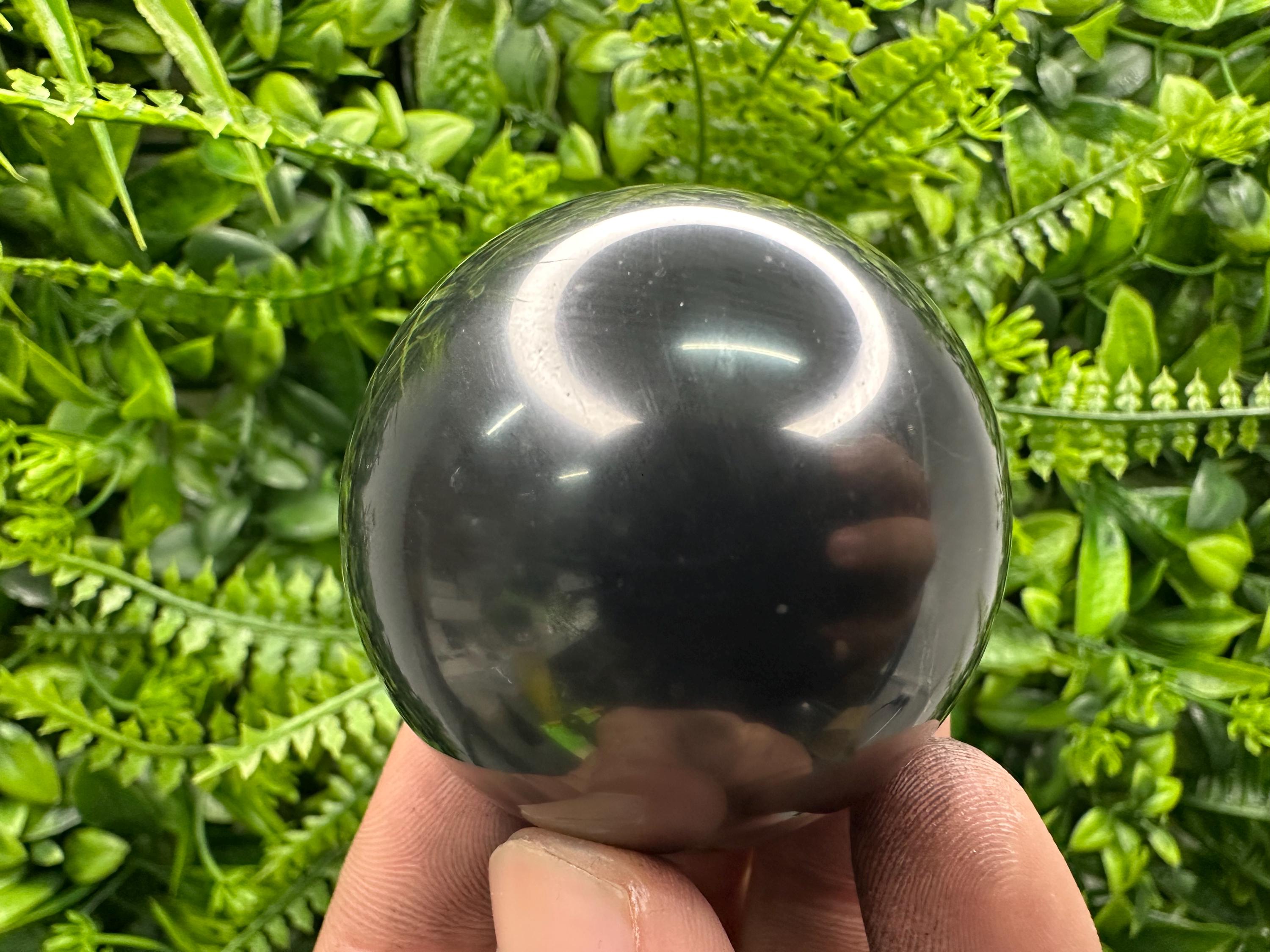 Shungite Sphere 5cm: Polished EMF Protection Crystal