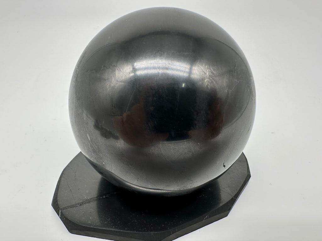 8cm Shungite Sphere: EMF & 5G Protection, Healing Crystal