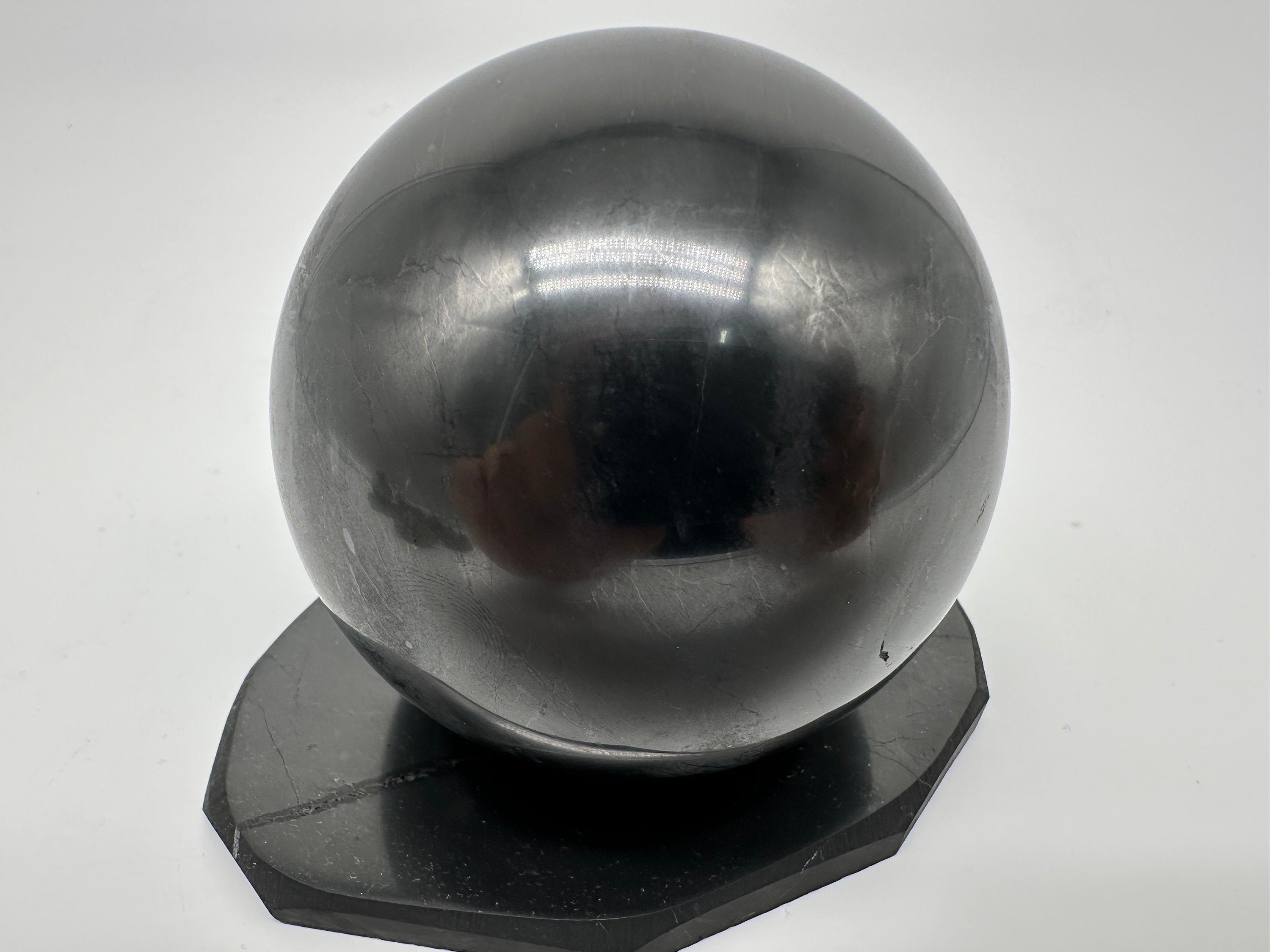 8cm Shungite Sphere: EMF & 5G Protection, Healing Crystal