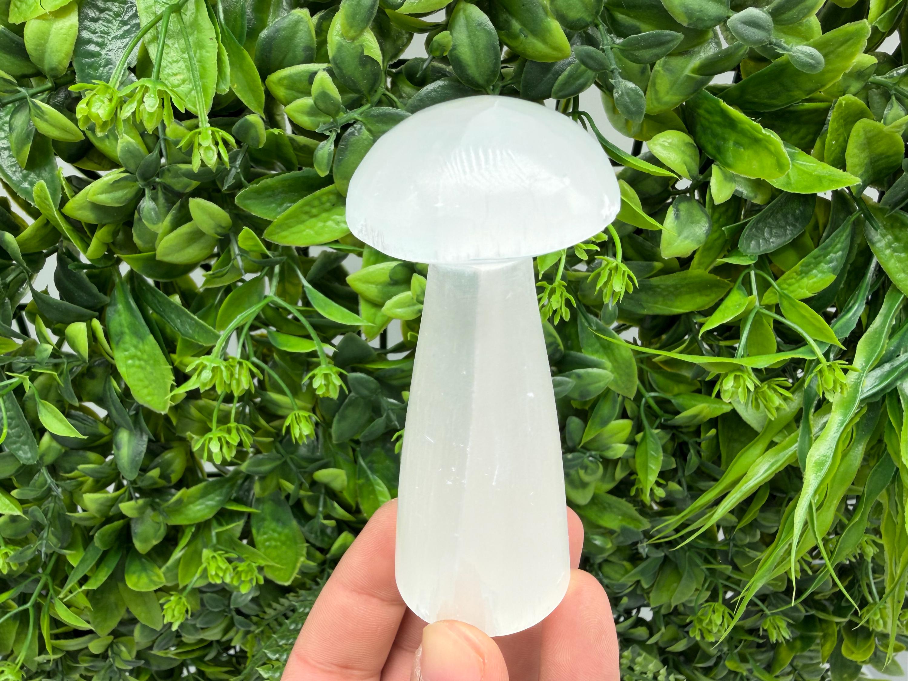 Selenite Mushroom – Carved Selenite Crystal Mushroom – Healing Crystal – Spiritual Decor – Meditation Stone – Reiki Crystal
