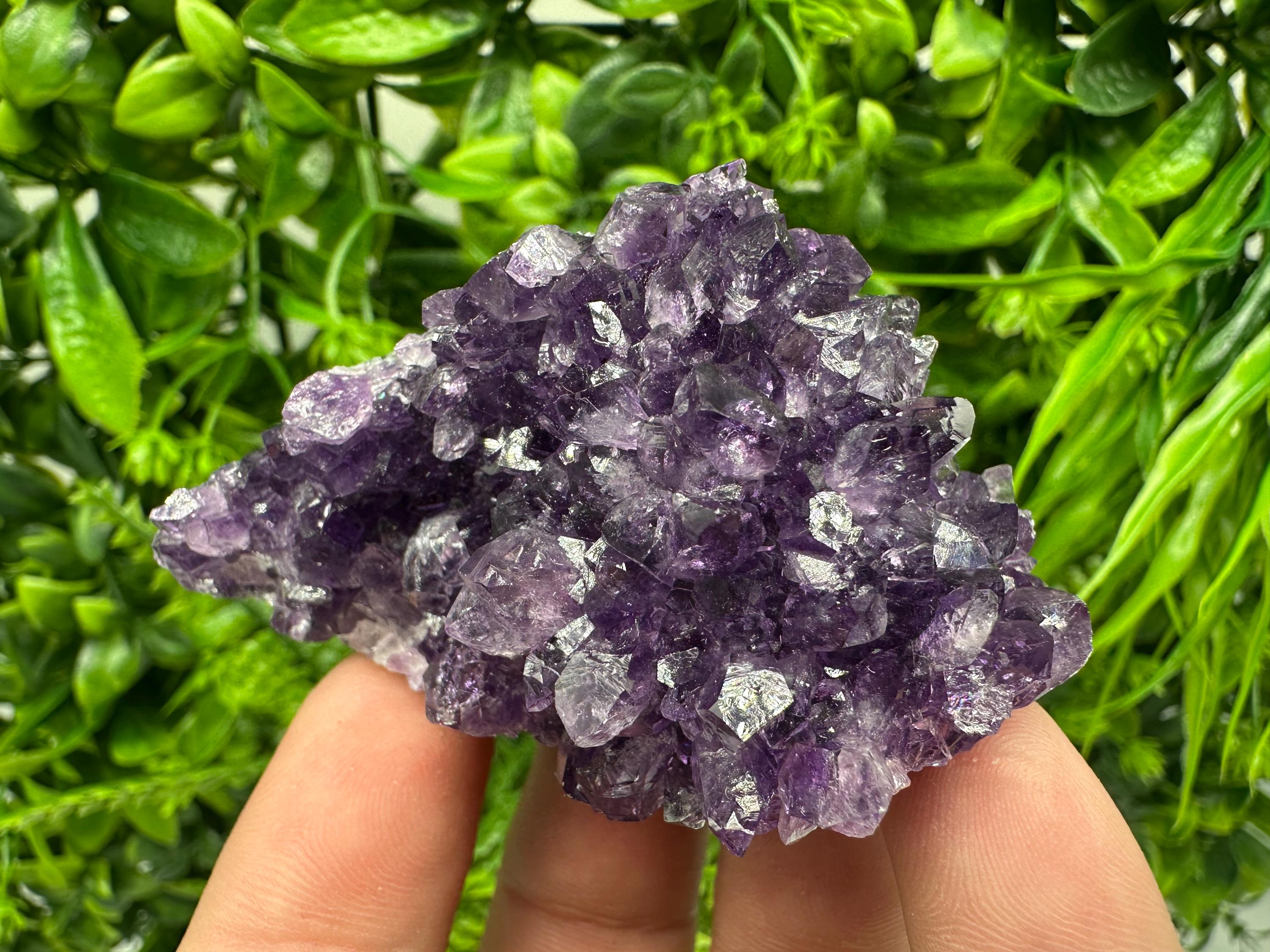 Natural Purple Amethyst Cluster from Uruguay: Home Decor Crystal