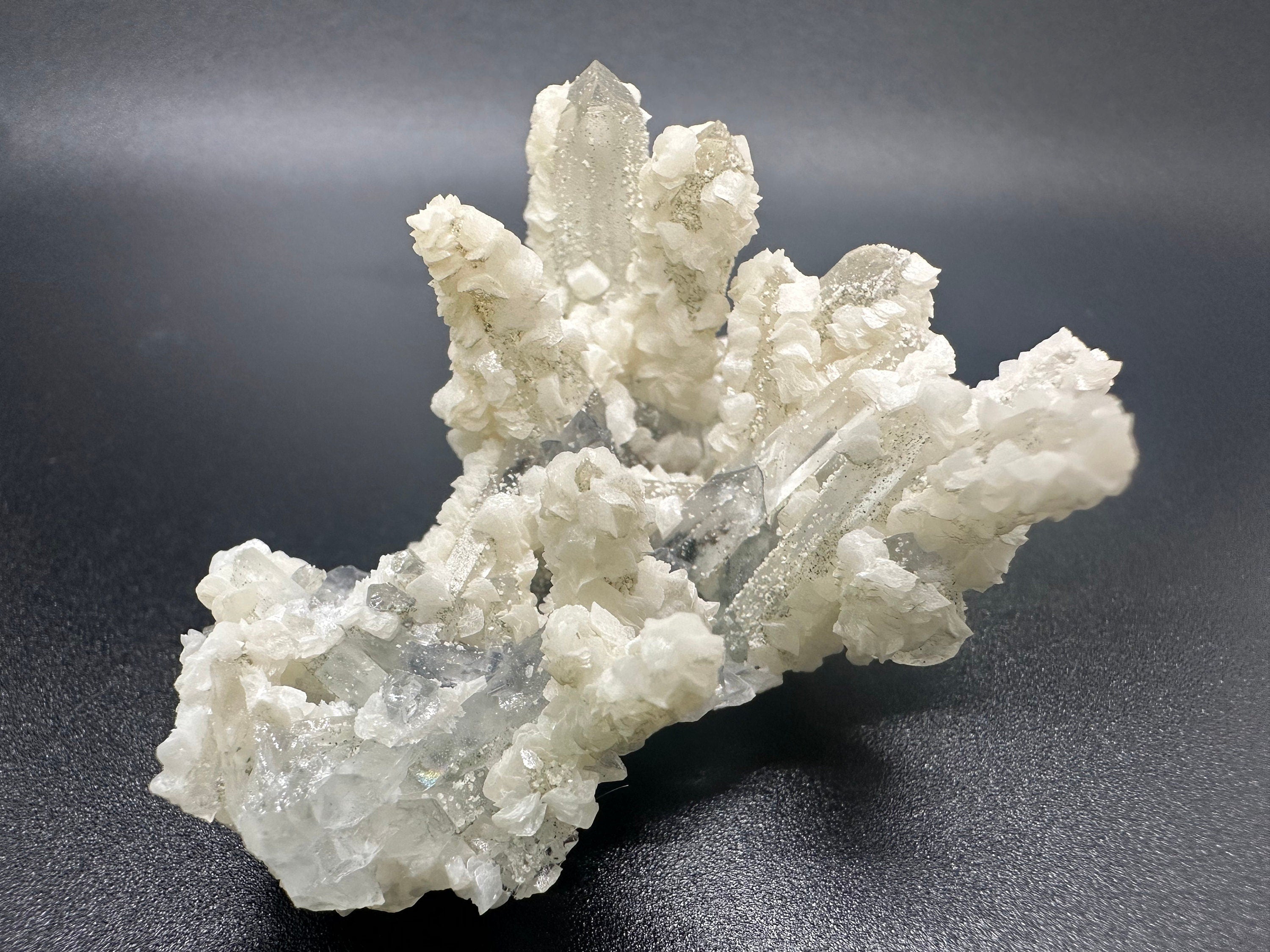 Quartz with Calcite Cluster, Kryshev Dol Mine, Bulgaria