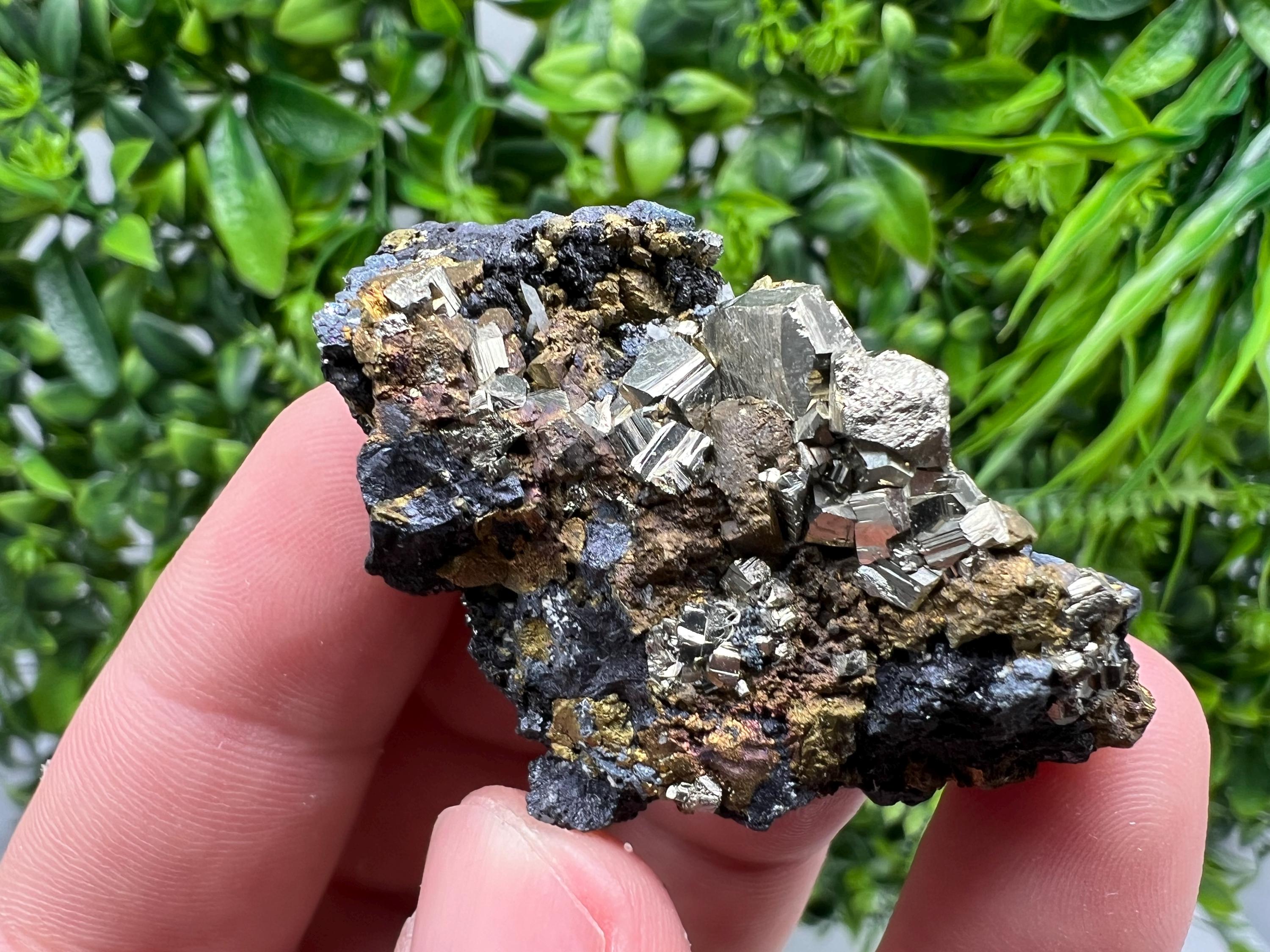 Golden Pyrite Cluster: Sphalerite Mineral Specimen, Bulgaria