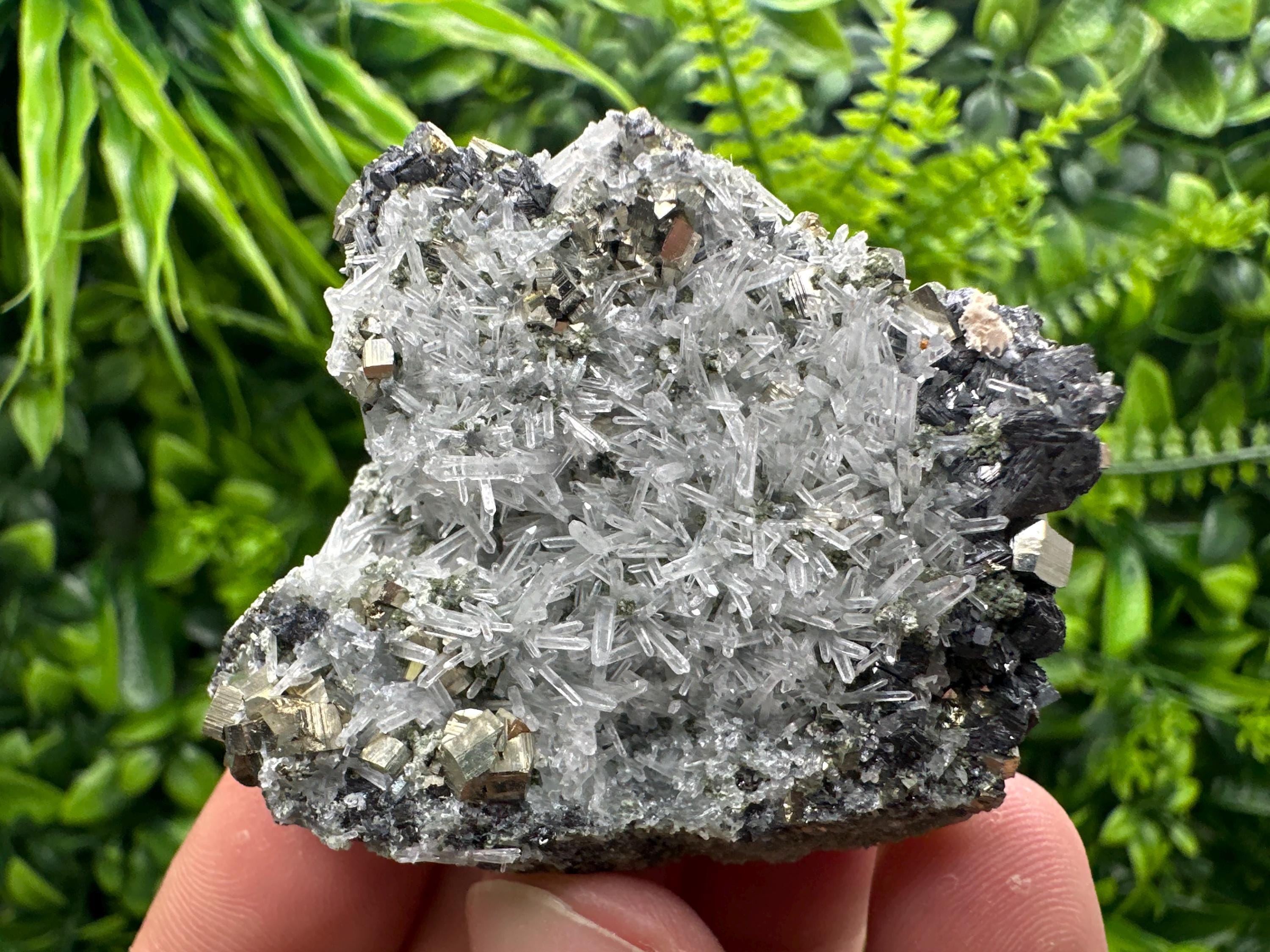 Quartz with Pyrite Crystal: Natural Mineral Specimen, Home Decor