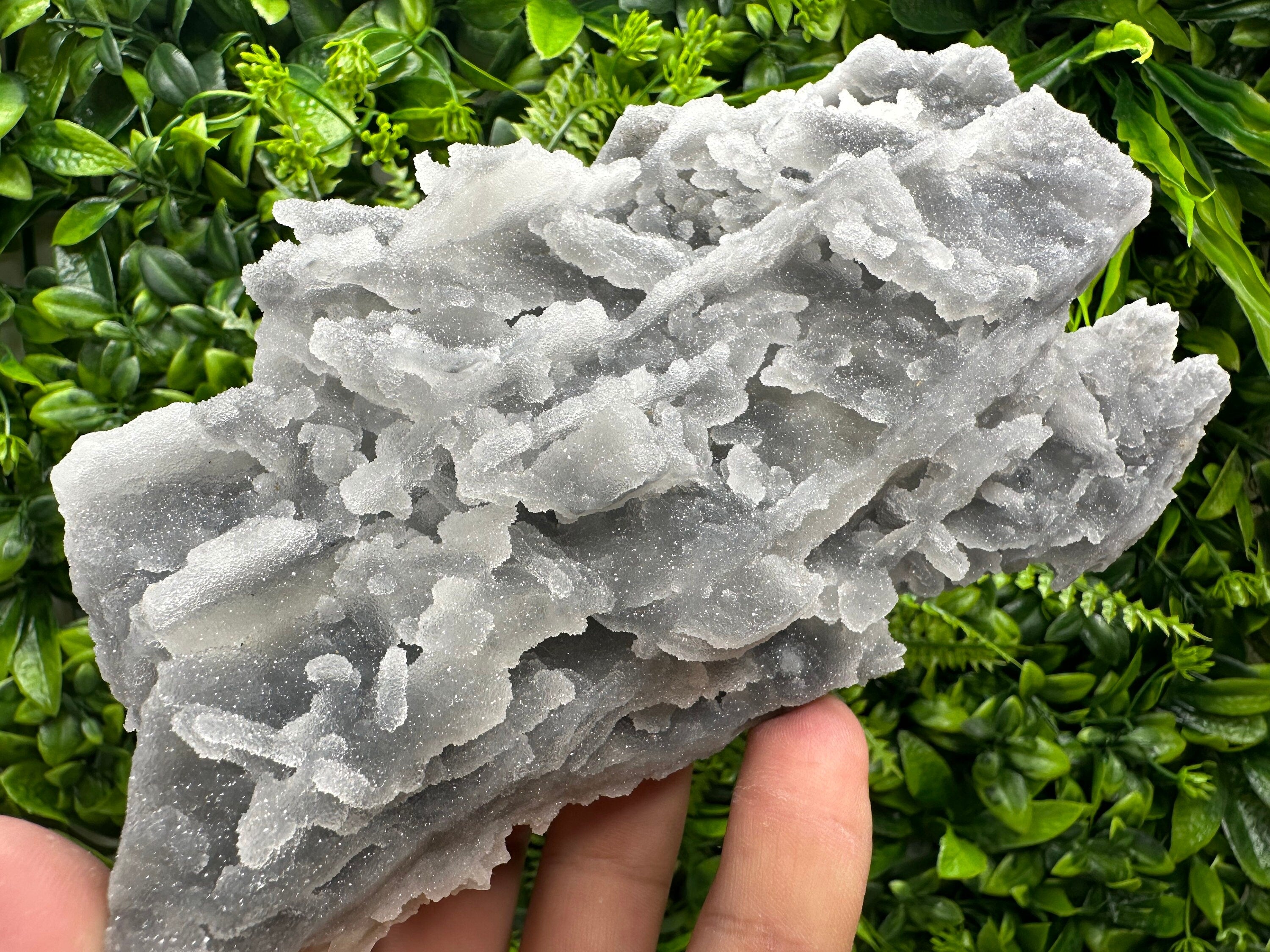Blue Chalcedony Quartz with Chlorite Inclusions, Bulgaria Crystal Decor Stone