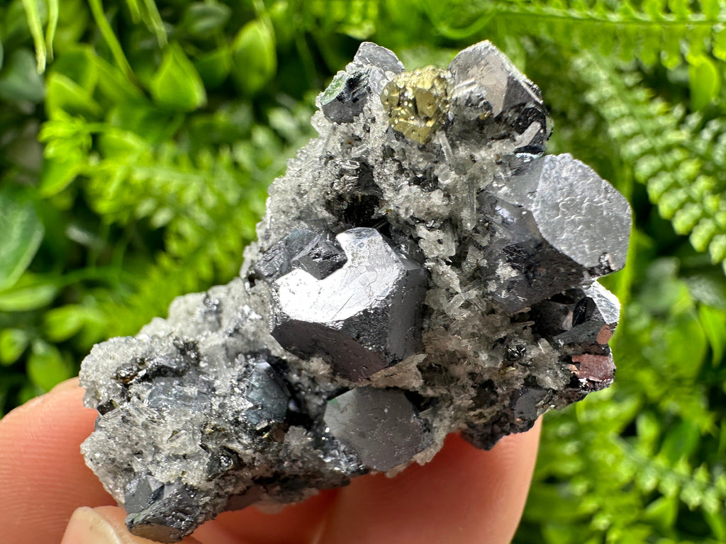 Galena Chalcopyrite on Quartz, Crystal Home Decor, Borieva Mine Bulgaria