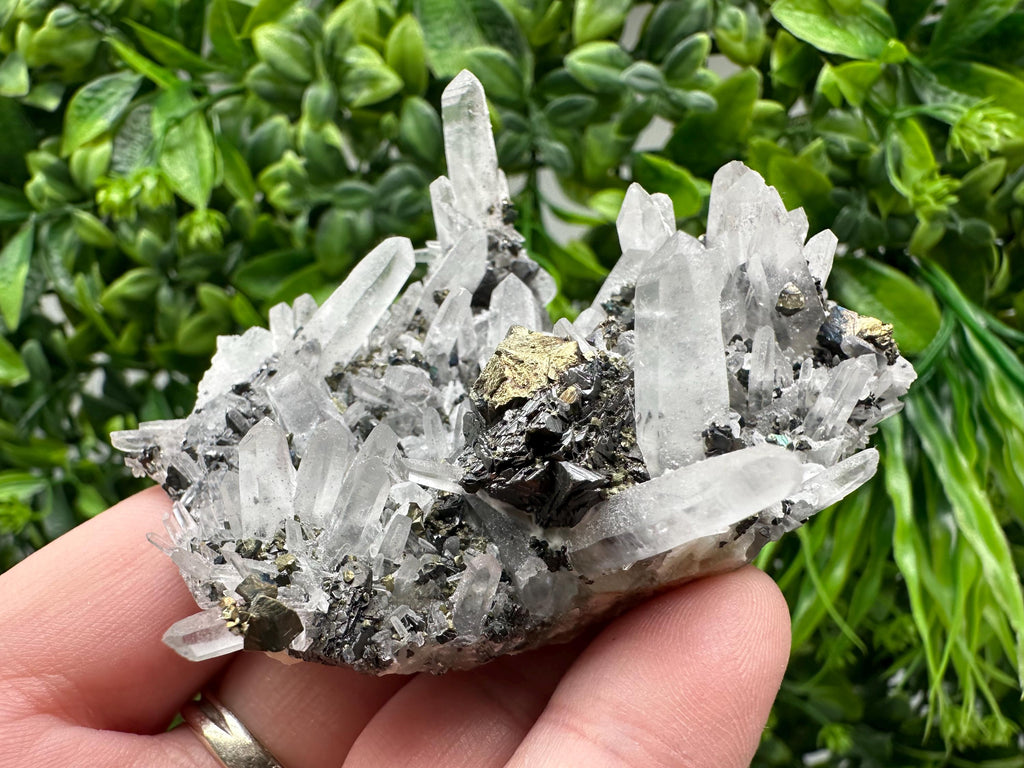 Wonderful Sphalerite Chalcopyrite on  Quartz whit Galena feom 9 th September mine,Bulgaria,natural,collection mineral specimen,gift