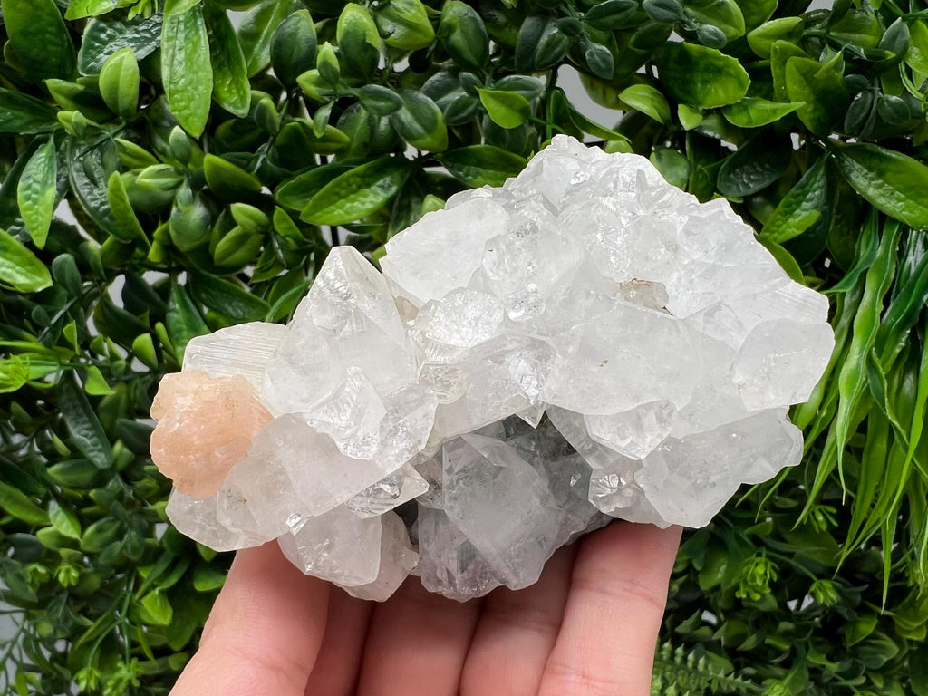 Apophyllite Stilbite on Chalcedony: Natural Mineral Specimen, India
