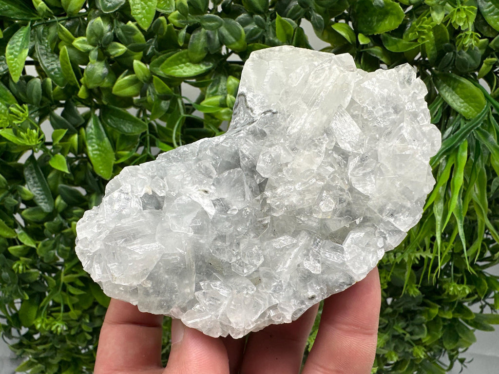 Transparent Apophyllite on Chalcedony, India Mineral Specimen