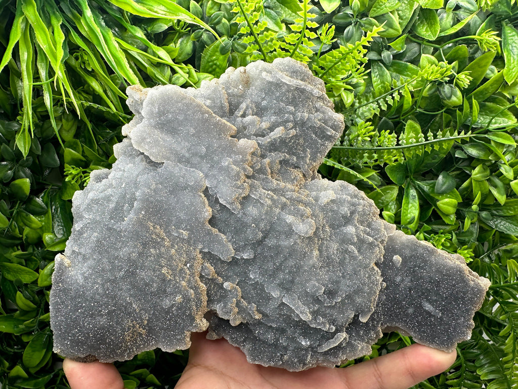 Blue Chalcedony Quartz with Chlorite Inclusions: Bulgarian Crystal Decor