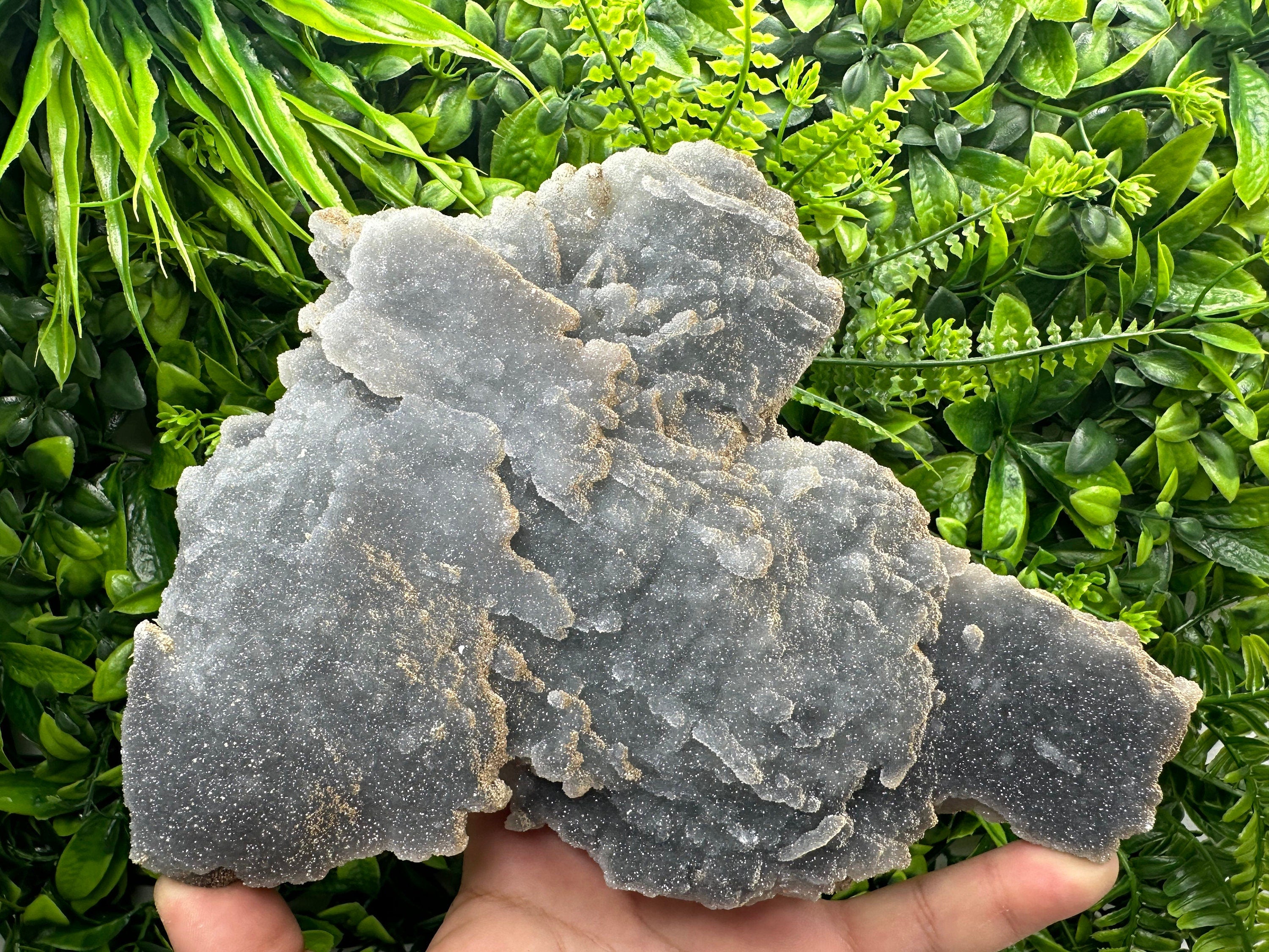 Blue Chalcedony Quartz with Chlorite Inclusions: Bulgarian Crystal Decor