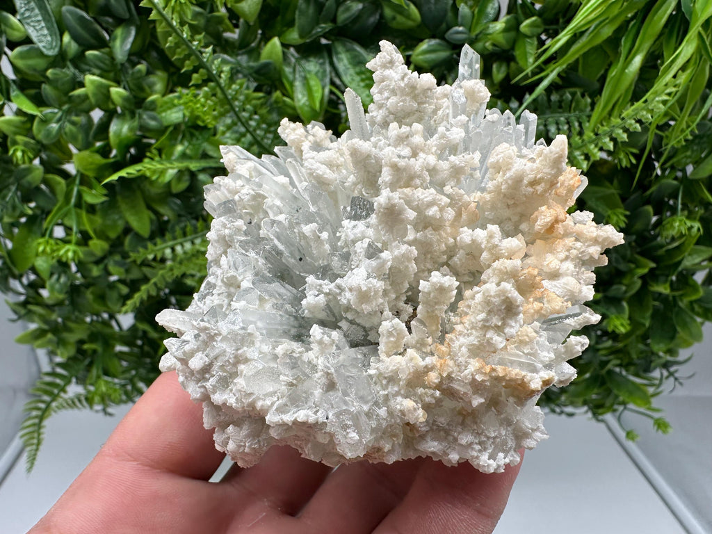 Quartz with Calcite Cluster: Krushev Dol Mine, Bulgaria