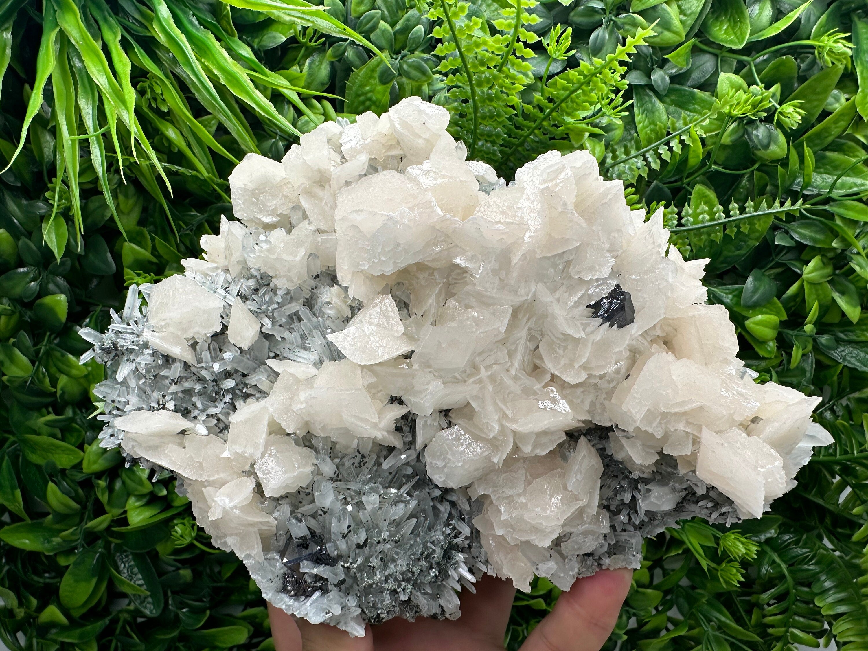 Sphalerite Calcite on Quartz, Borieva Mine Mineral Specimen