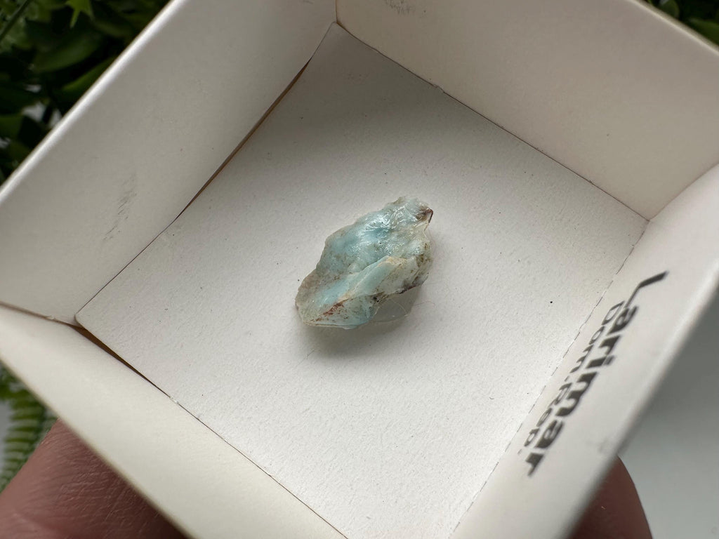 Rare Raw Larimar Specimen: Dominican Republic Crystal BOX 4/4 cm
