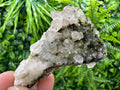 Rare Green Epidote with Quartz Crystals: Sparkly Rainbow Stone Decor