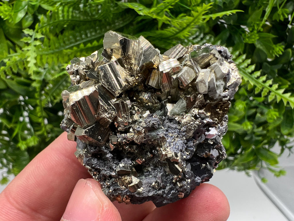 Pyrite on Quartz with Sphalerite: Borieva Mine Crystal Decor