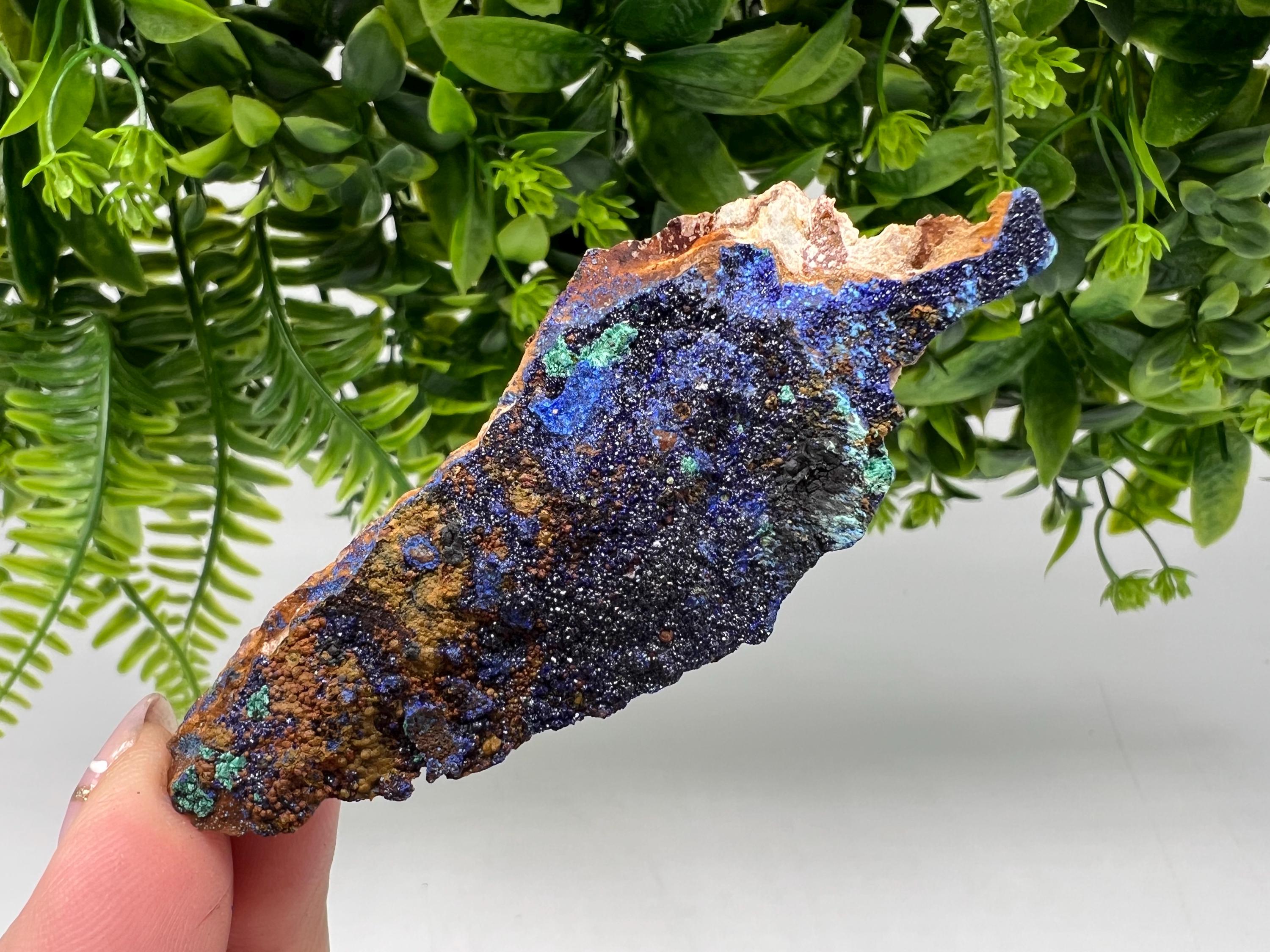 Azurite Malachite Mineral Specimen: Moroccan Blue-Green Crystal, Collector Stone