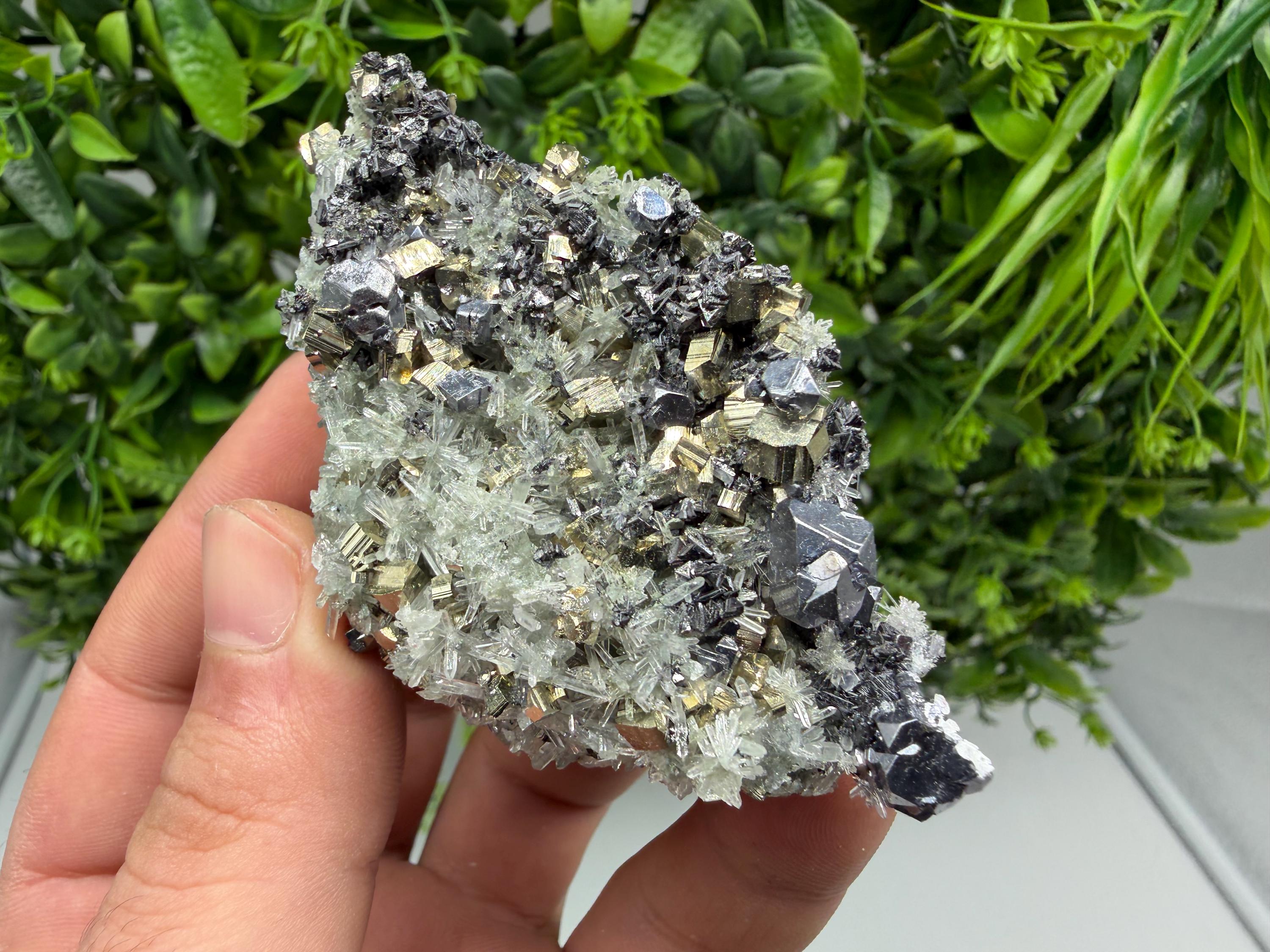 Pyrite Sphalerite Quartz  Mineral Specimen, Krushev dol Mine