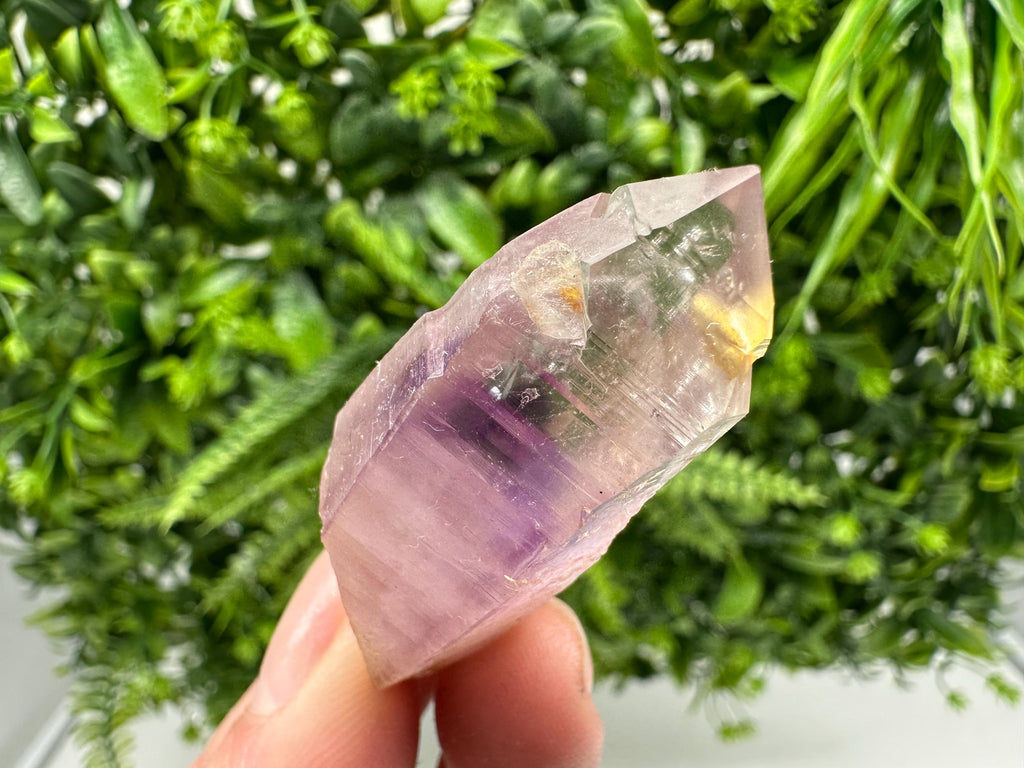 Phantom Amethyst Crystal with Cerussite, Bulgarian Mineral Specimen
