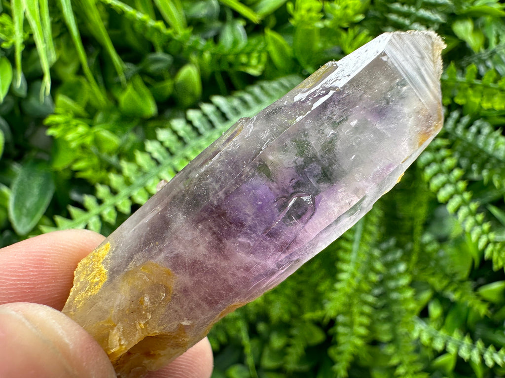 Amethyst Phantom Crystal with Cerussite, Bulgarian Mineral Specimen
