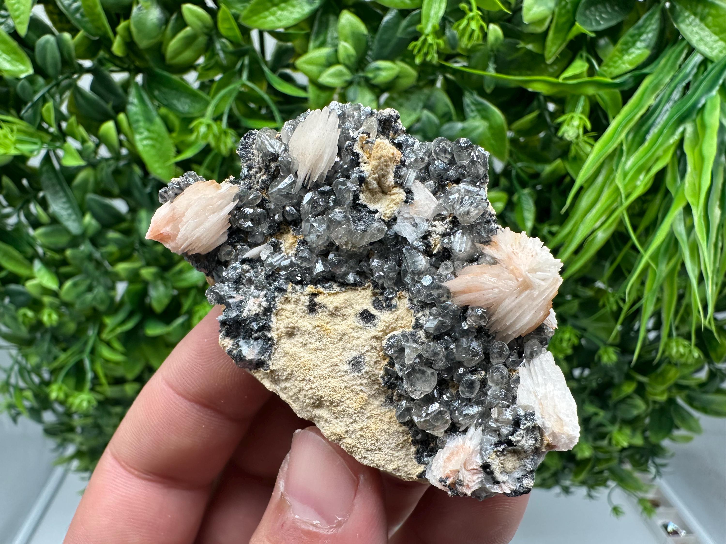 Wonderful Baryte with Cerussite on Galena from Morocco,Crystal, Mineral,Specimen,Cluster,Crystals,Barite Crystal,Cerussite Crystal,Specimen