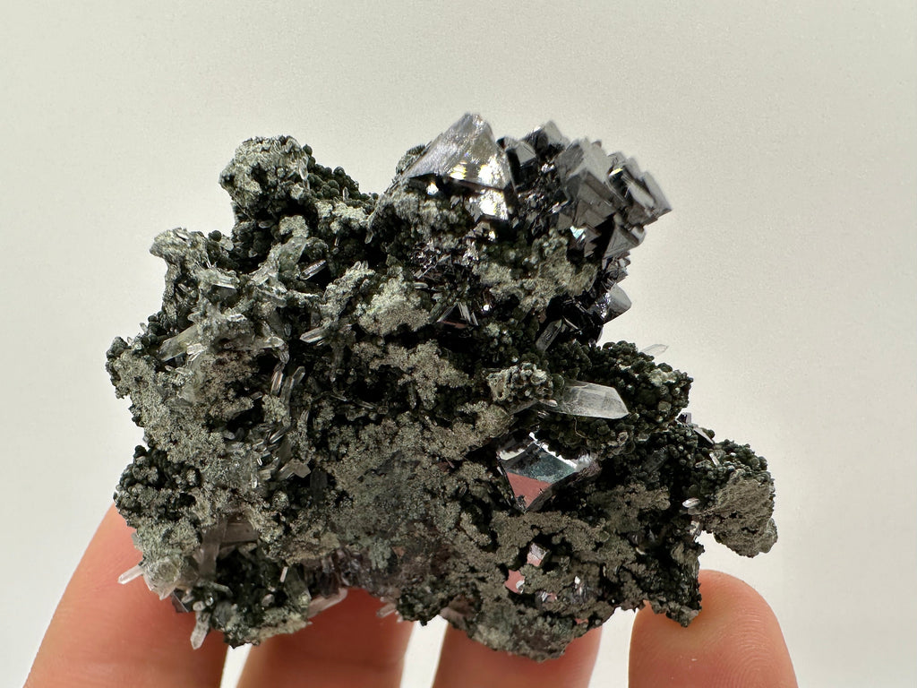 Sphalerite on Quartz Cluster, Natural Mineral Specimen, Home Decor Stone