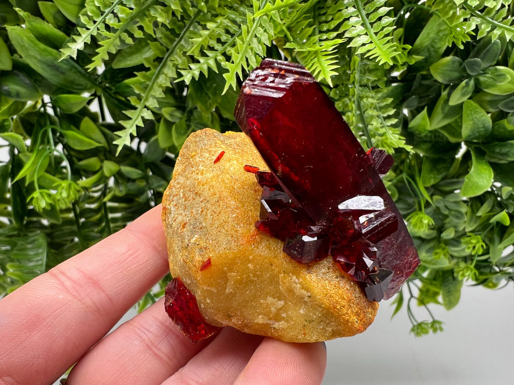 XXL Rare PRUSKITE Ruby Crystal on Matrix,LABORATORY minerals,pruskite crustal on matrix