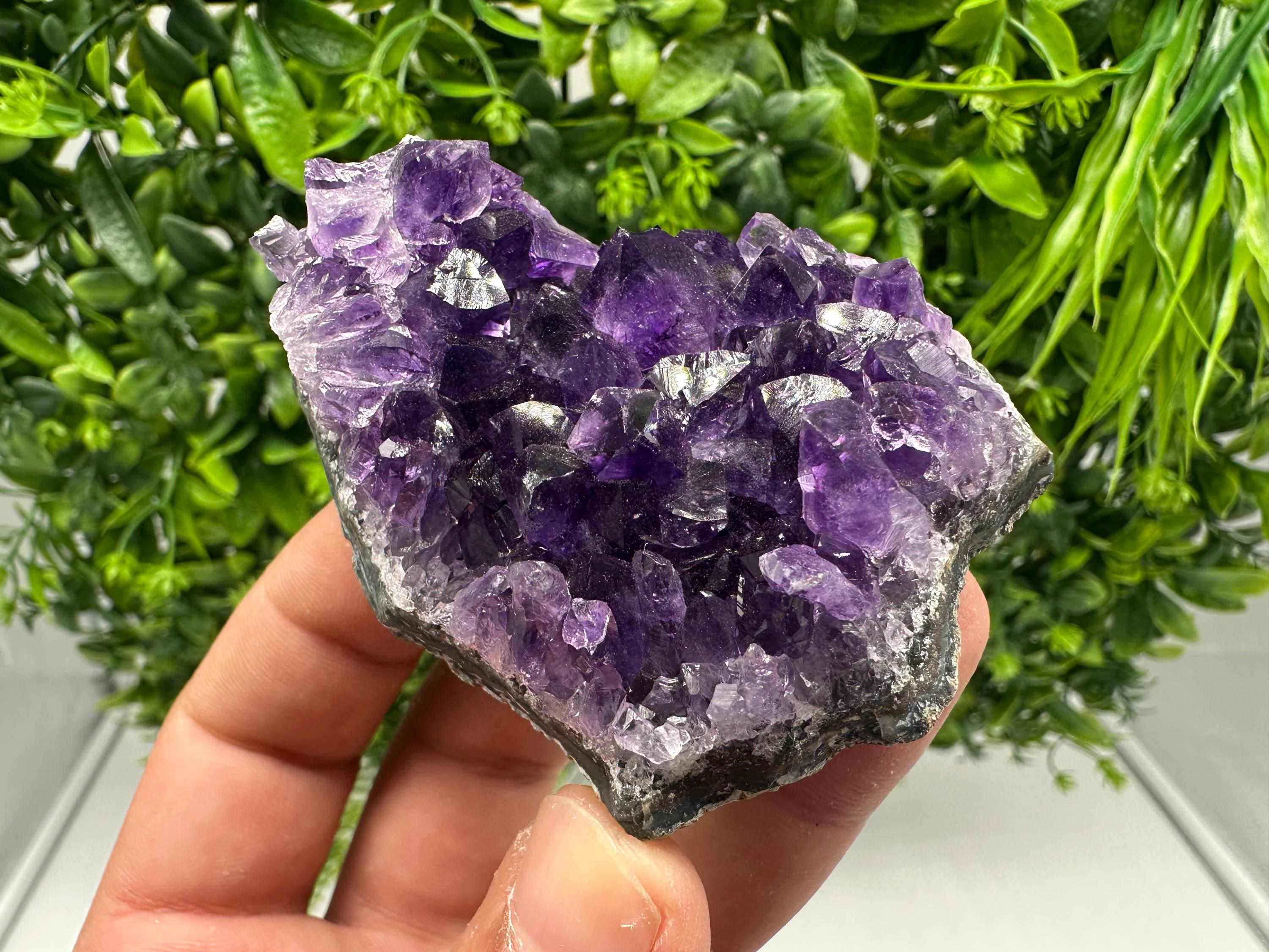 Natural Purple Amethyst Crystal Cluster from Uruguay, Home Decor