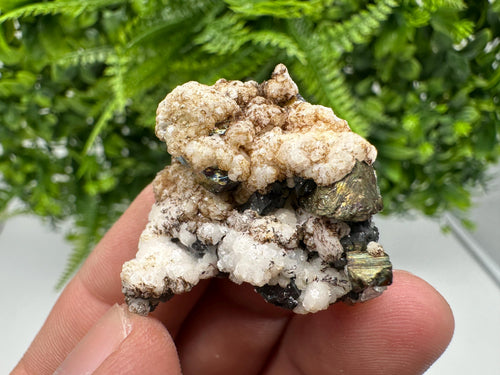Calcite on Spinel Galena, Krushev dol Mine, Bulgaria