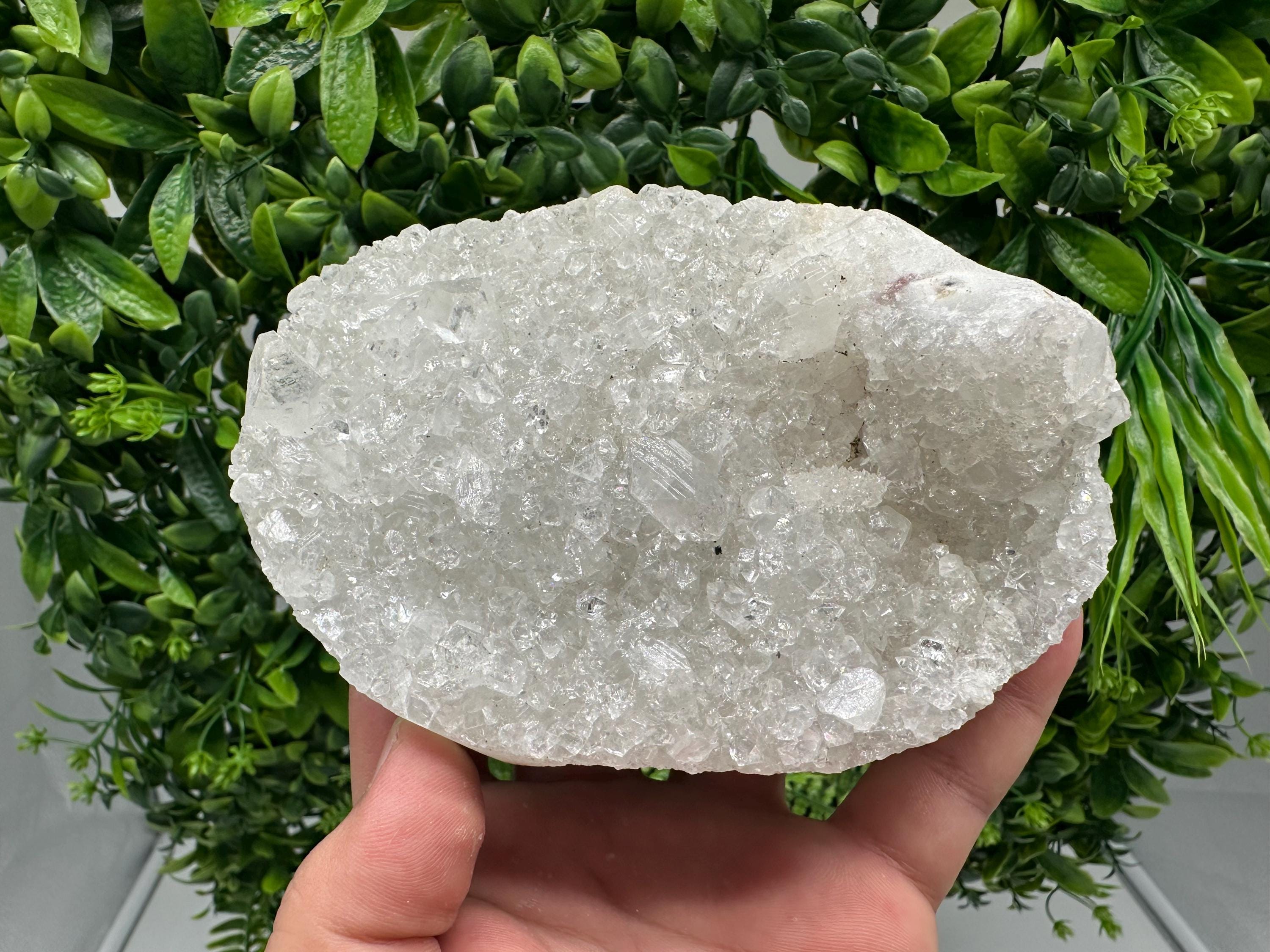 Apophyllite Stilbite on Chalcedony: Natural Mineral Specimen, India