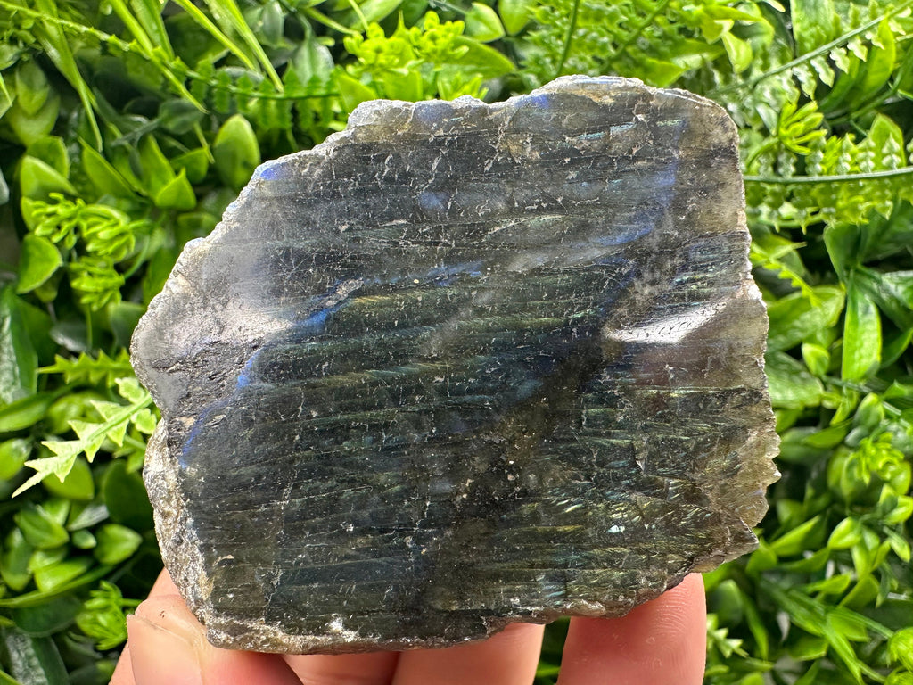 Natural Multifire Labradorite Slab: Polished Crystal Decor (7/6/4.5)
