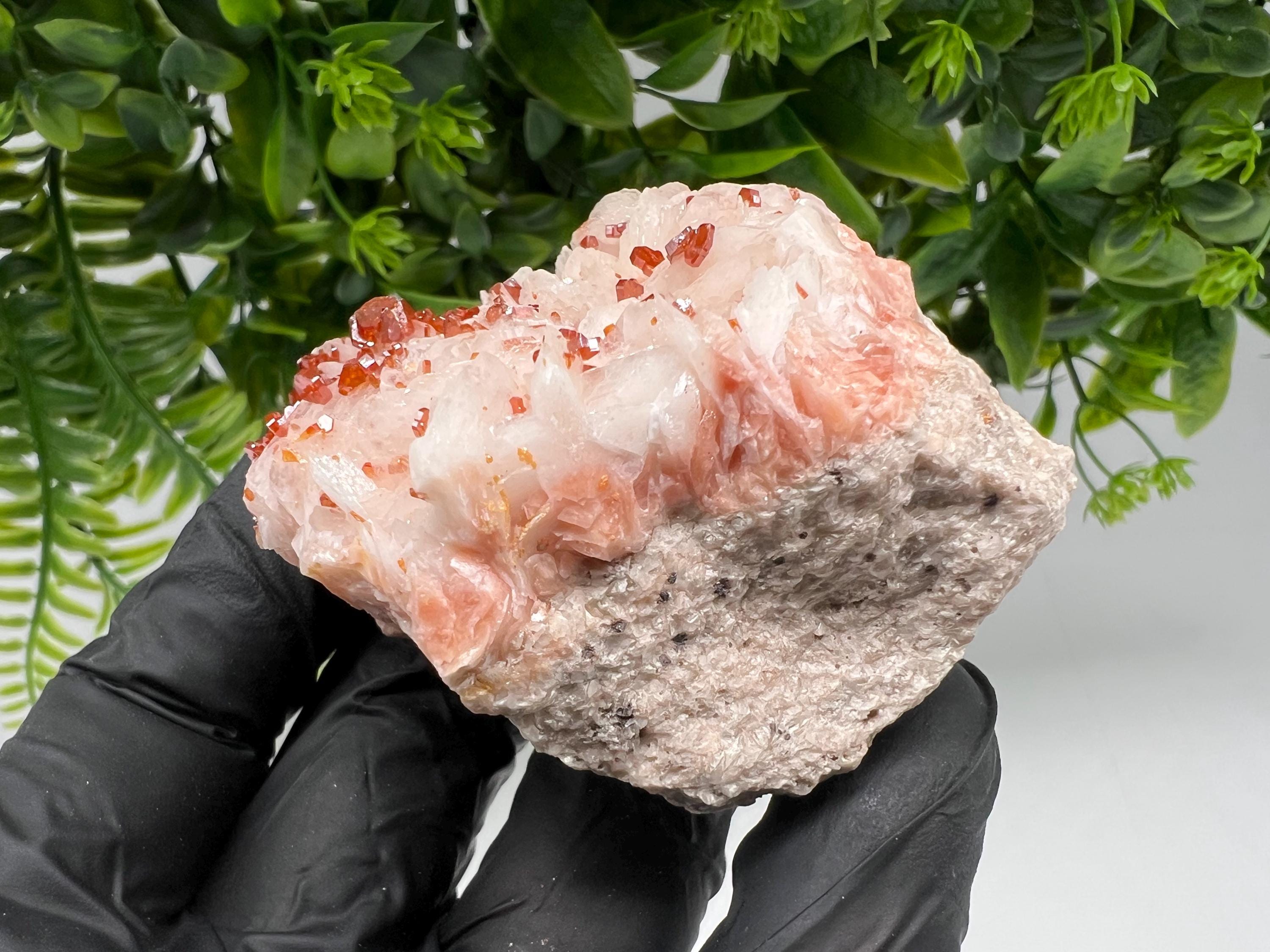 Red Vanadinite on Barite from Marocco,crystal minerals Speciment cluster Vanadinite crystal Vanadinite Geology Vanadinite cluster minerals
