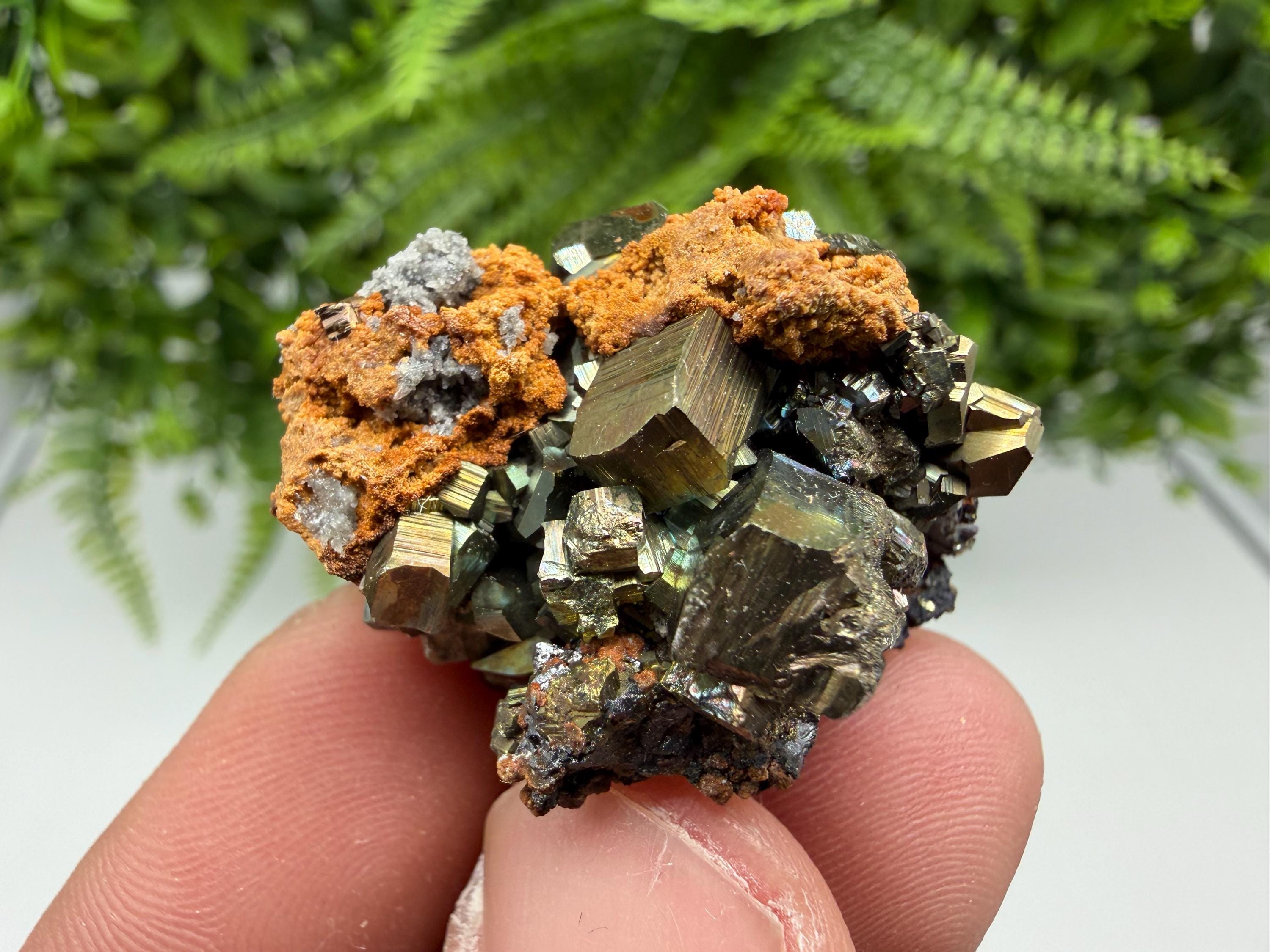 Rainbow Pyrite Cluster: Bulgarian Mineral Specimen, Home Decor Gift