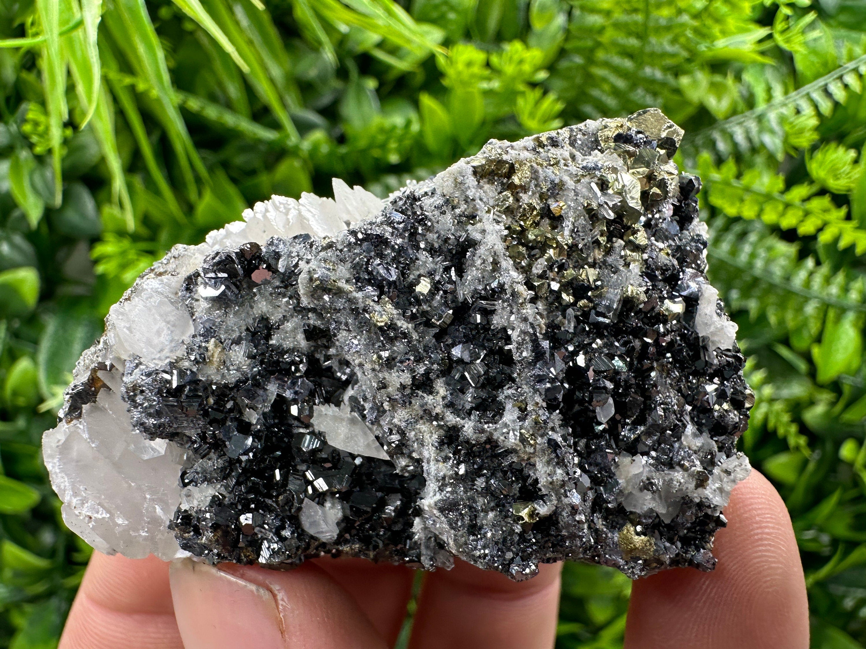 Galena Sphalerite Calcite on Quartz, Borieva Mine Bulgaria