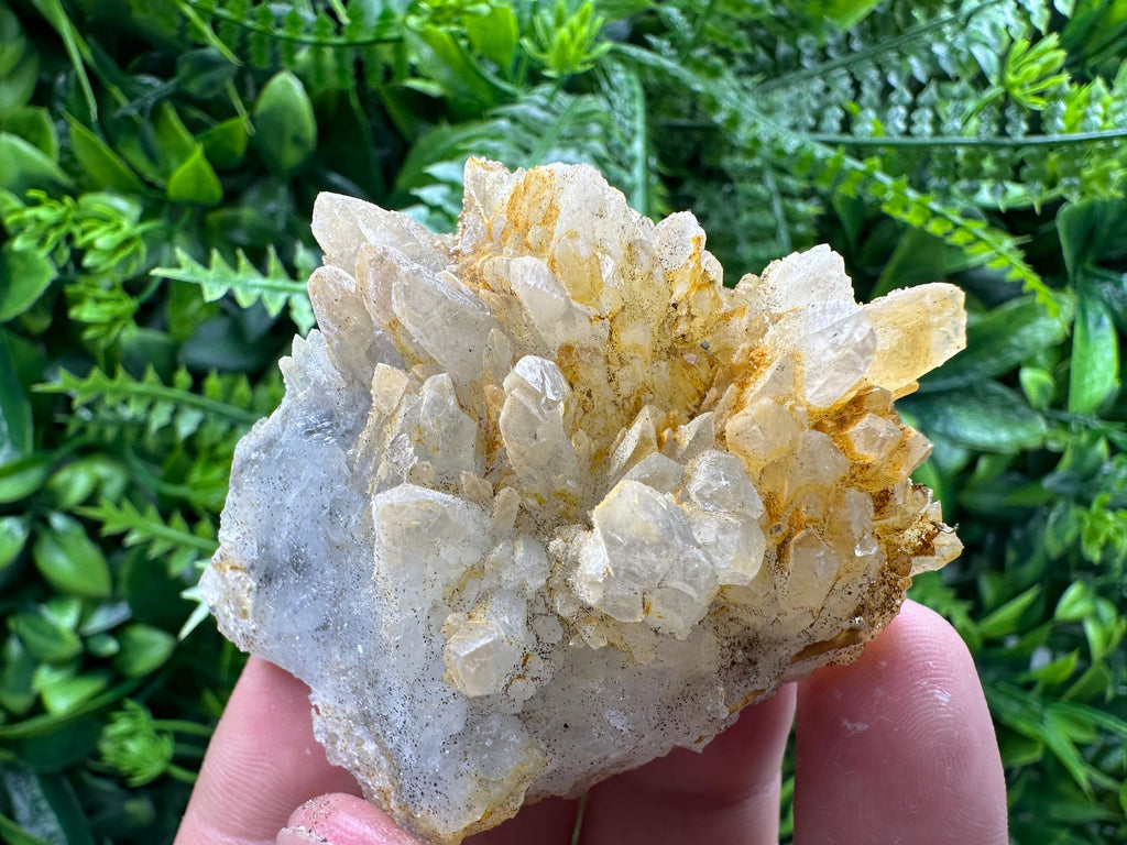Quartz Crystal Cluster with Limonite – Mineral Specimen