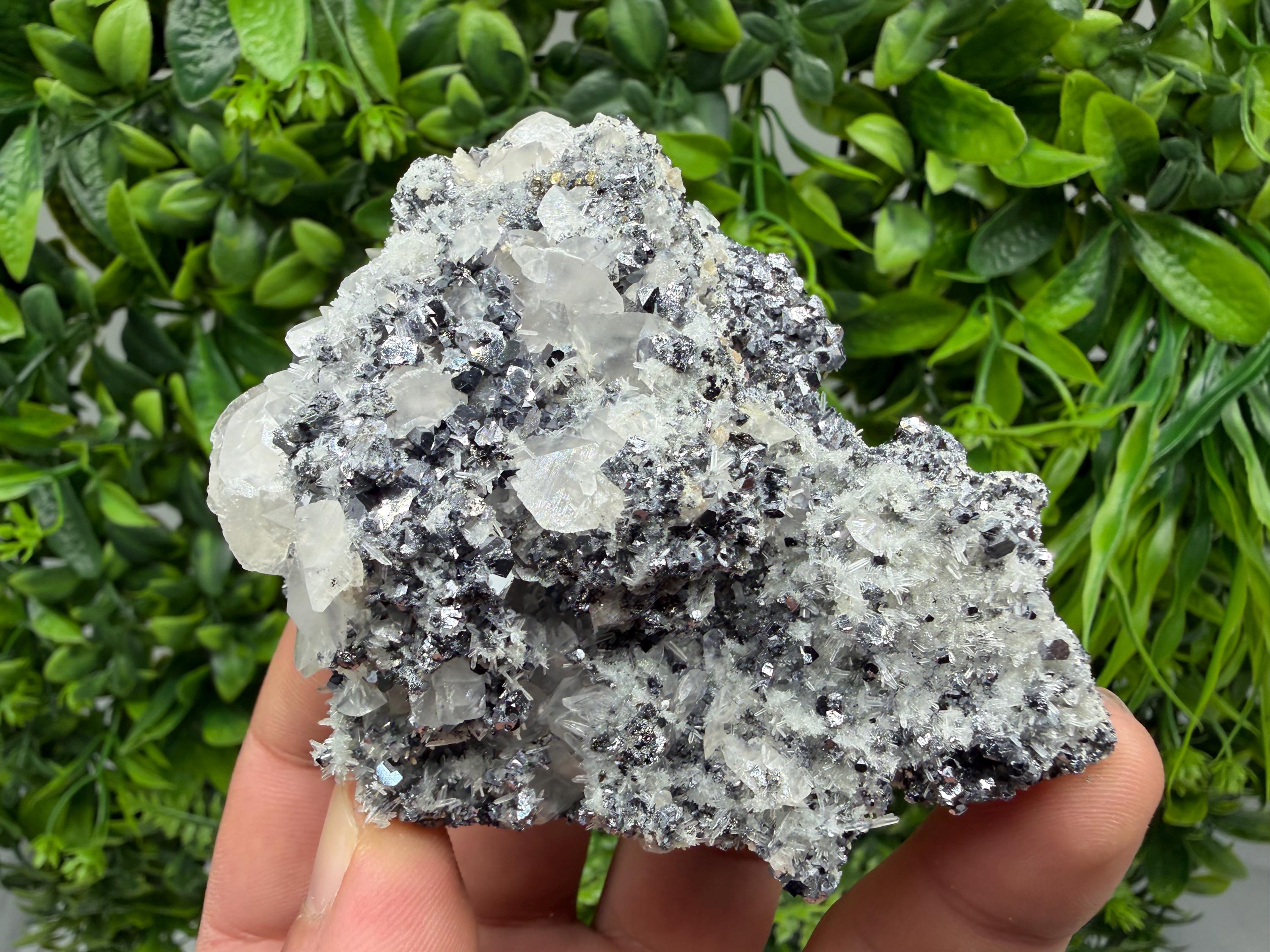 Galena Spinel with Quartz and Calcite, Borieva Mine Mineral Specimen