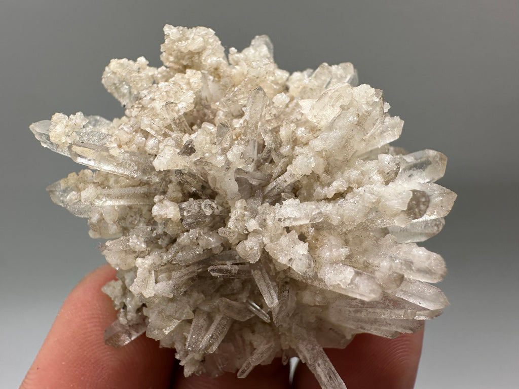 Transparent Quartz with Calcite: Krushev dol Bulgaria Crystal