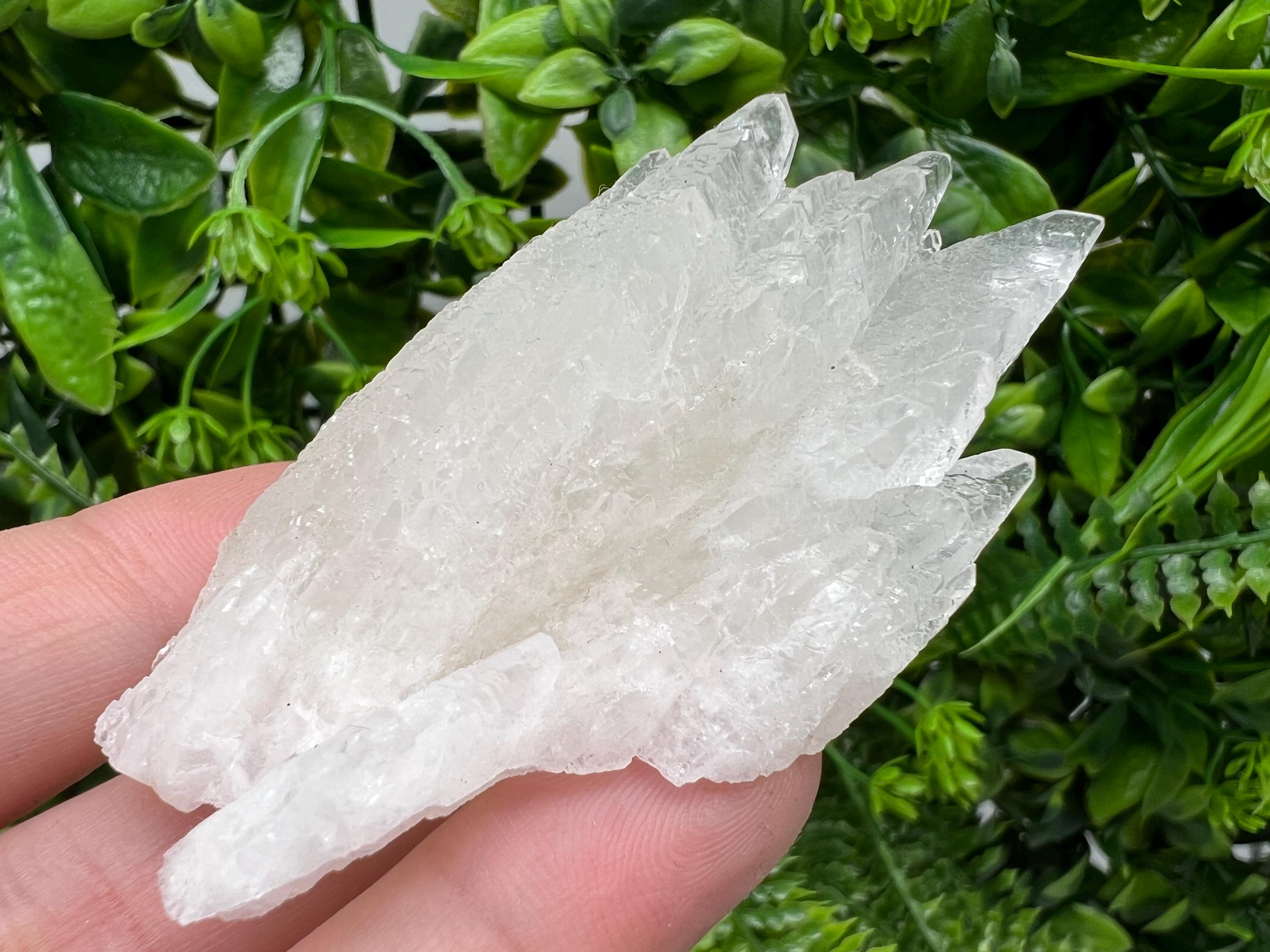 Calcite on Green Quartz: Djurcovo Mine, Bulgaria - Healing Crystal